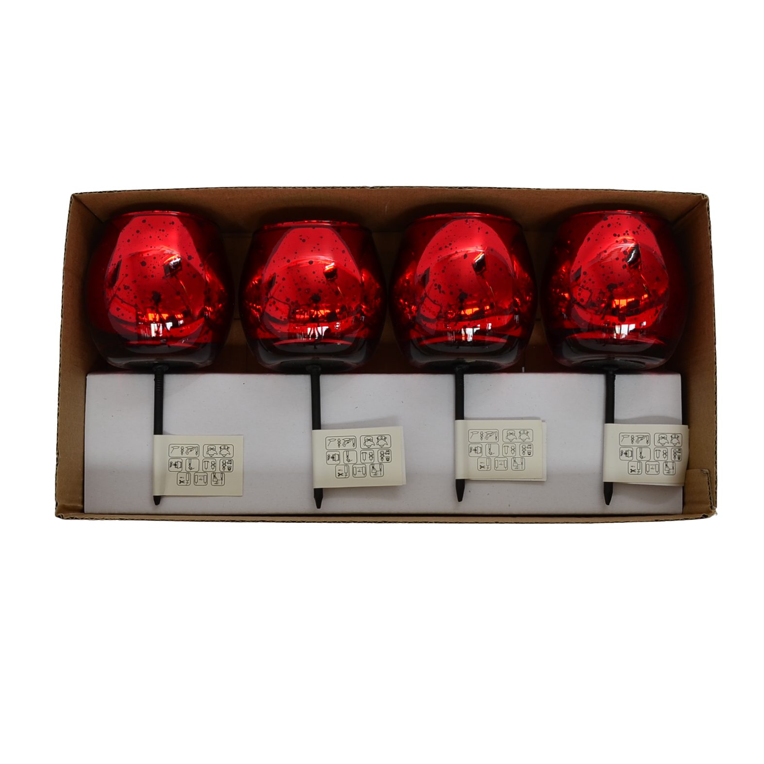 Dragimex Teelichthalter Teelichgläser rot aus Glas 4er Set mit Picker für d günstig online kaufen