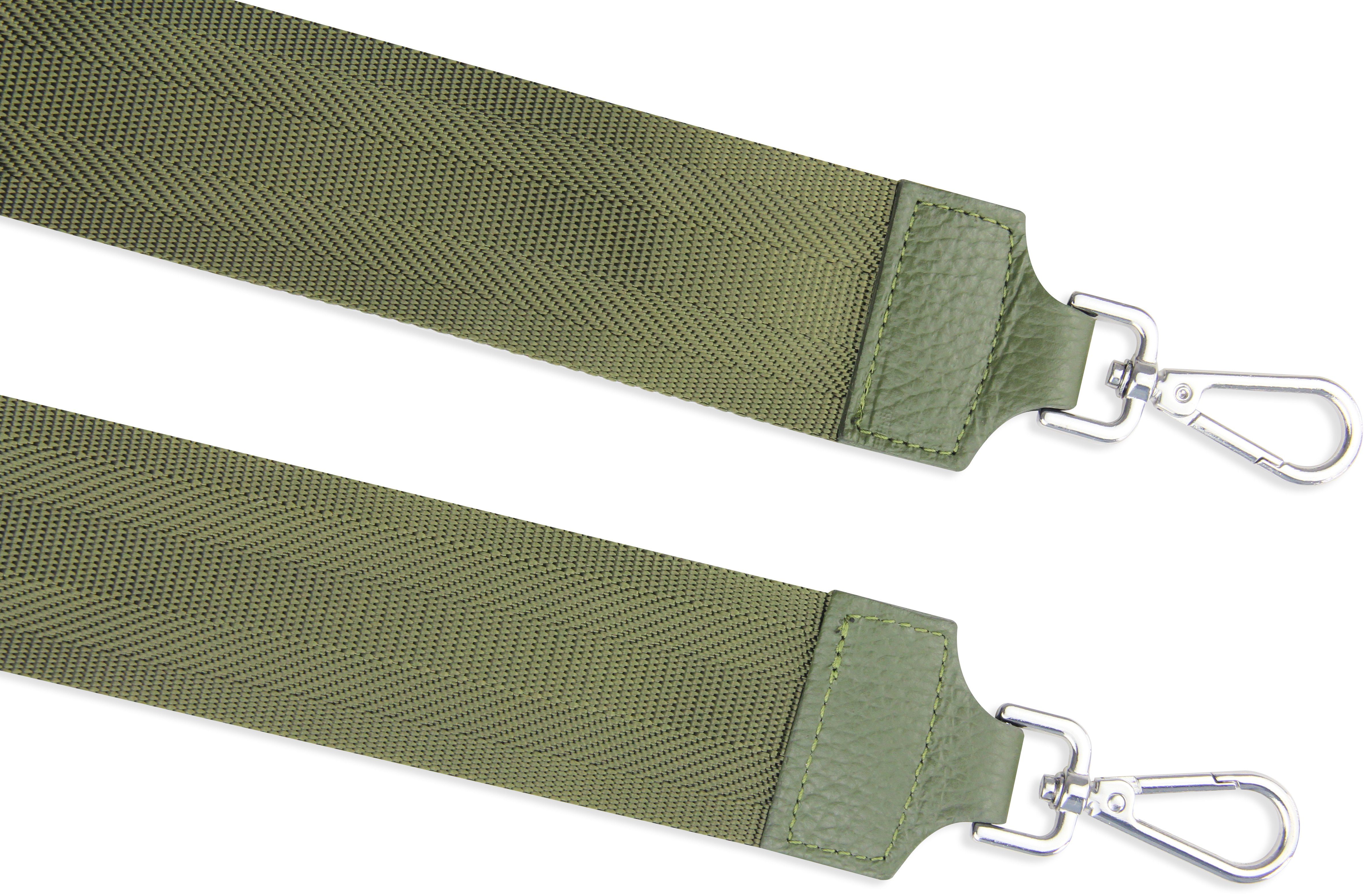 Frentree Schulterriemen MADE IN Schultergurt für breiter Grün ITALY, Einfarbig Gurt, verstellbarer Muster: 5cm Taschen