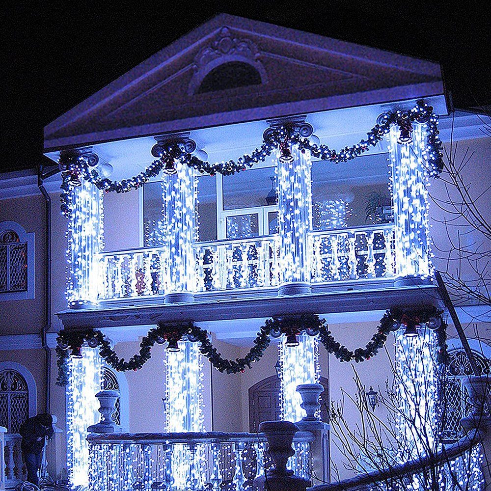 10-100M Außen Weihnachten LED Rosnek Party, 100-2000 LED-Lichterkette Weiß Beleuchtung, Lichterkette Wasserdicht