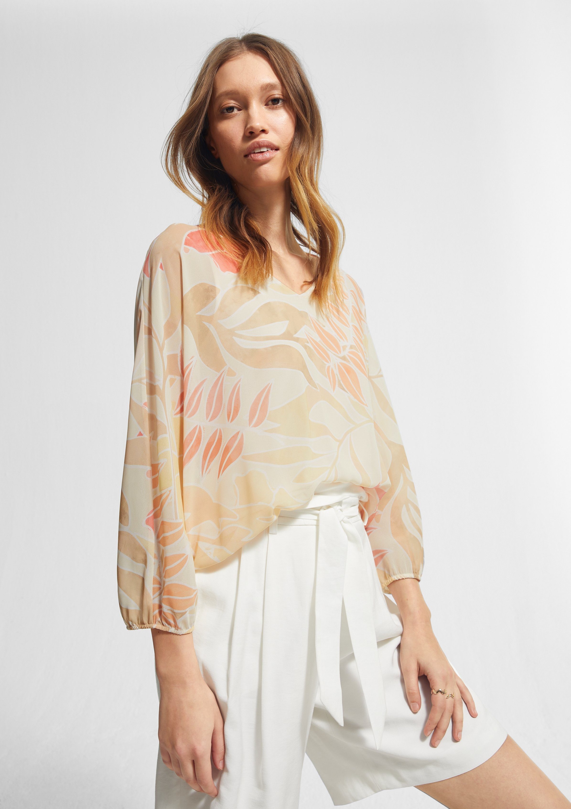 Comma Langarmbluse »Layer-Bluse mit fixiertem Jersey-Top« Layering online  kaufen | OTTO
