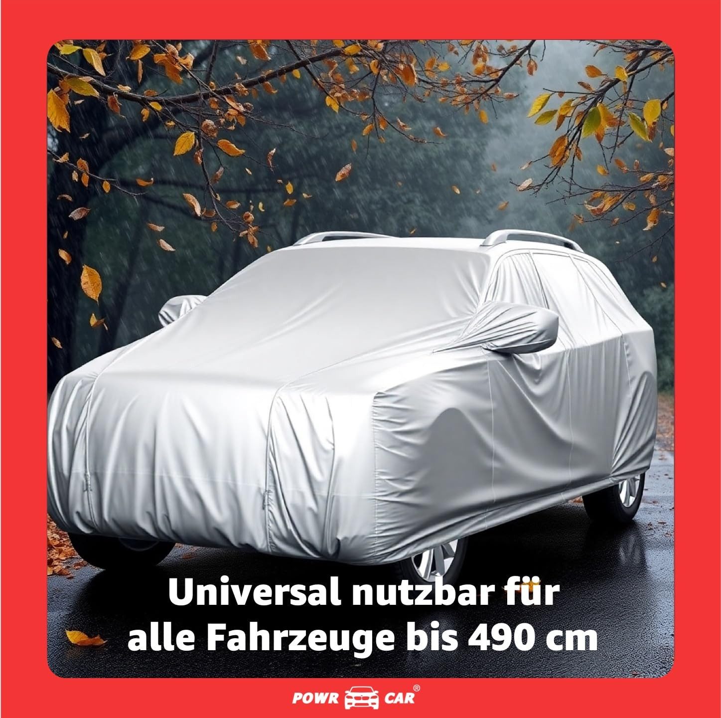 POWR Car Autoplane SUV Universale Autoschutzhülle 490x190x180cm: wasserdichte Autoplane (Packung, 1-St)