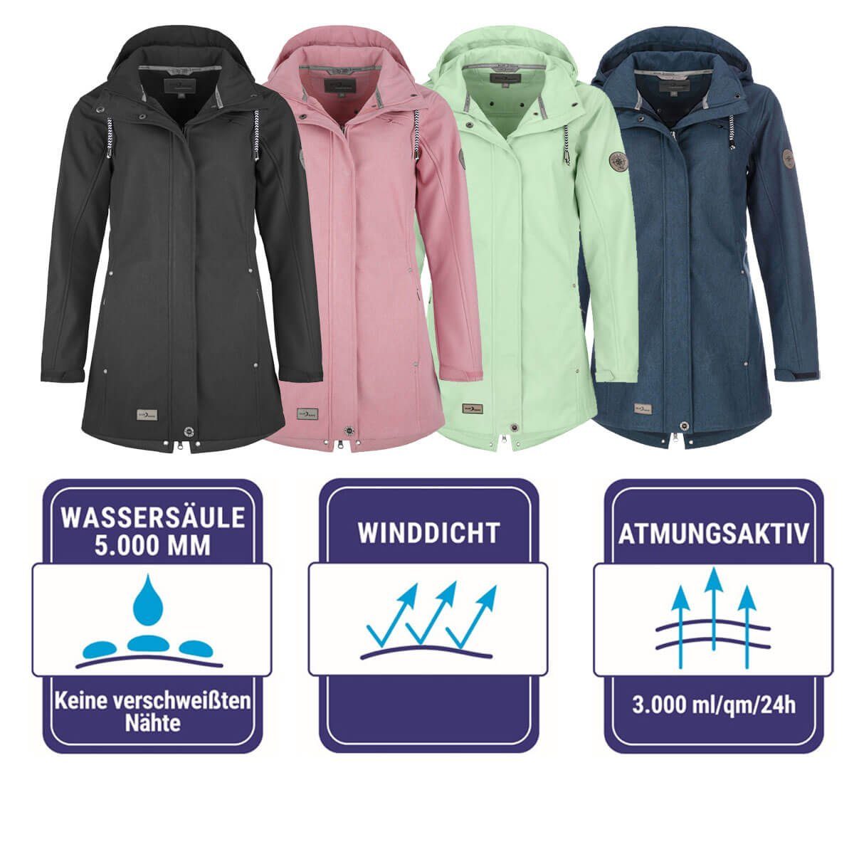 Blue Wave Softshellmantel Damen Softshelljacke Biggi günstig online kaufen