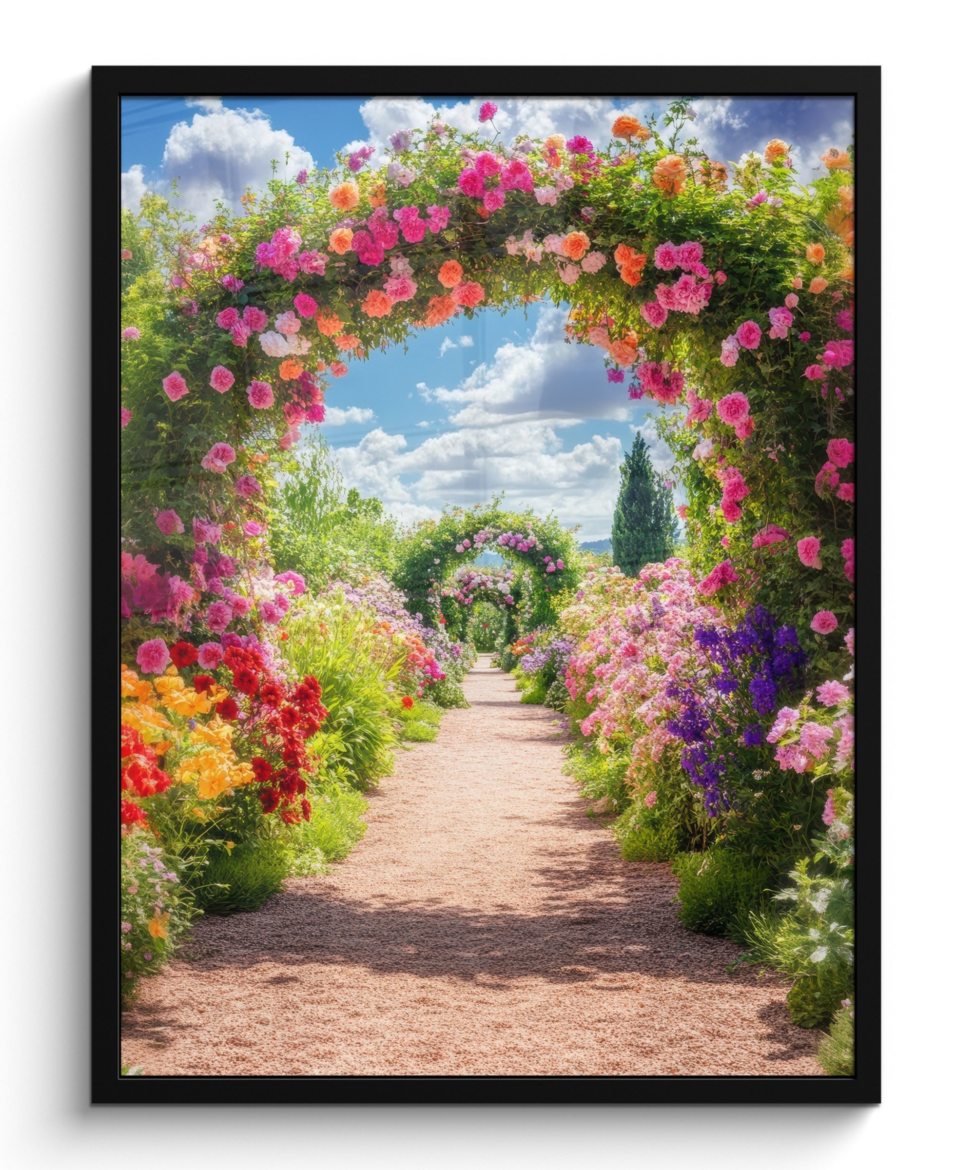 Poster Fensterblick - Blumen - Farbenfroh - Natur