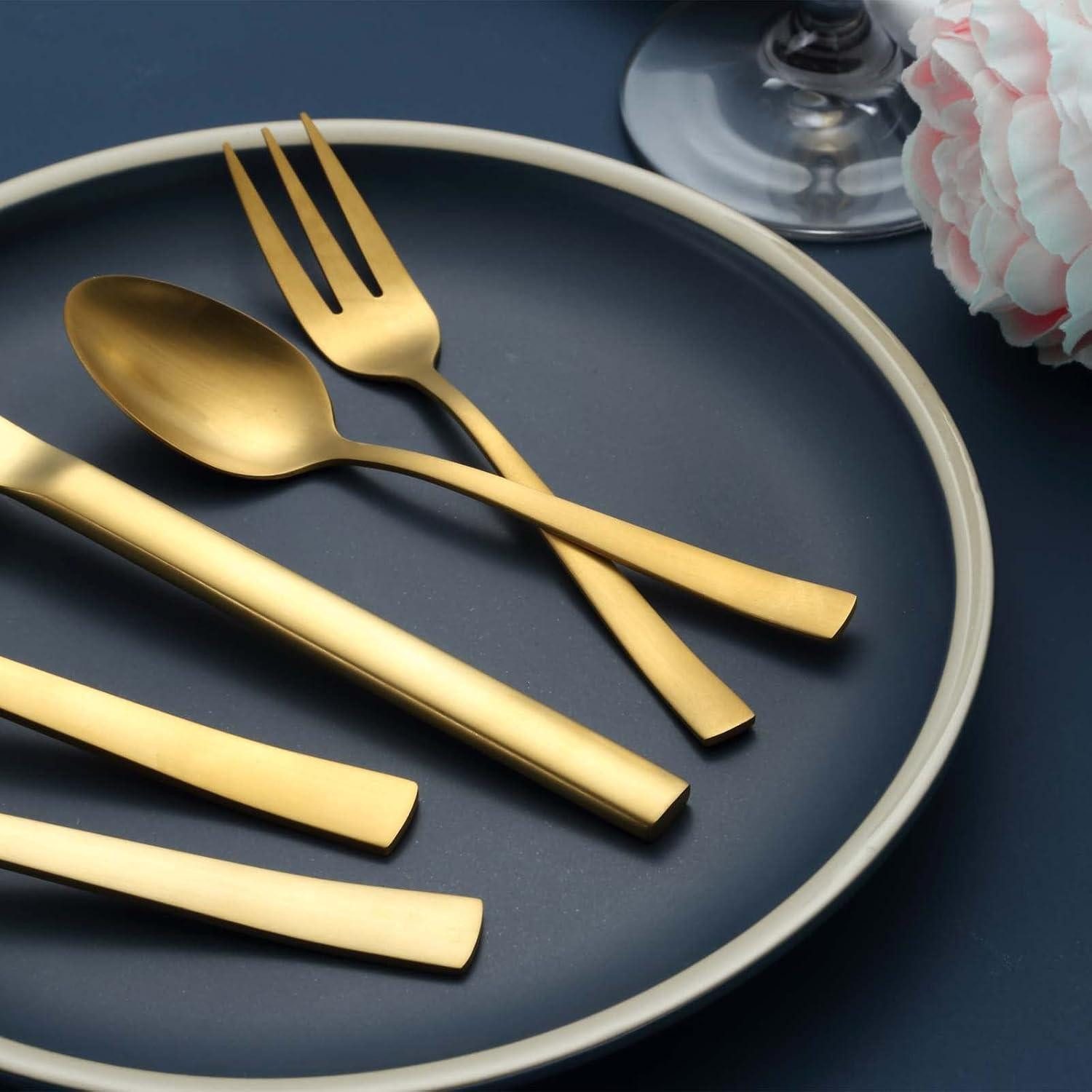 LuxusKollektion Besteck-Set Besteck Edelstahl Gold 6er Gabel Löffel 30 Teilig Gold 30 teilig – Bild 4 von 5