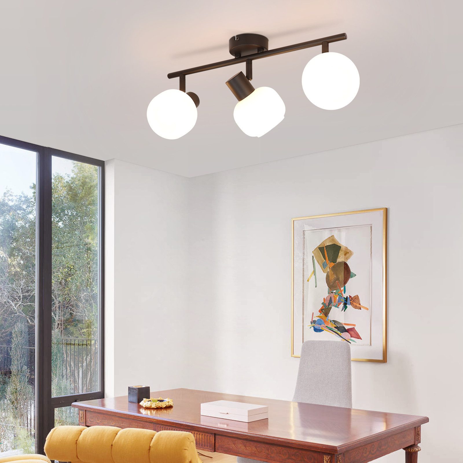 Nettlife Deckenstrahler Schwarz/Weiß E14 Innen Vintage Glas Lampenschirm Sp günstig online kaufen