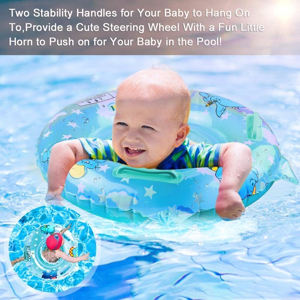 Monate 36 Kinder Schwimmtrainer Baby Haiaveng Monate (Blau) Schwimmen für bis 6 Schwimmring Verstellbare Float, Schwimmreifen Aufblasbare aufblasbare