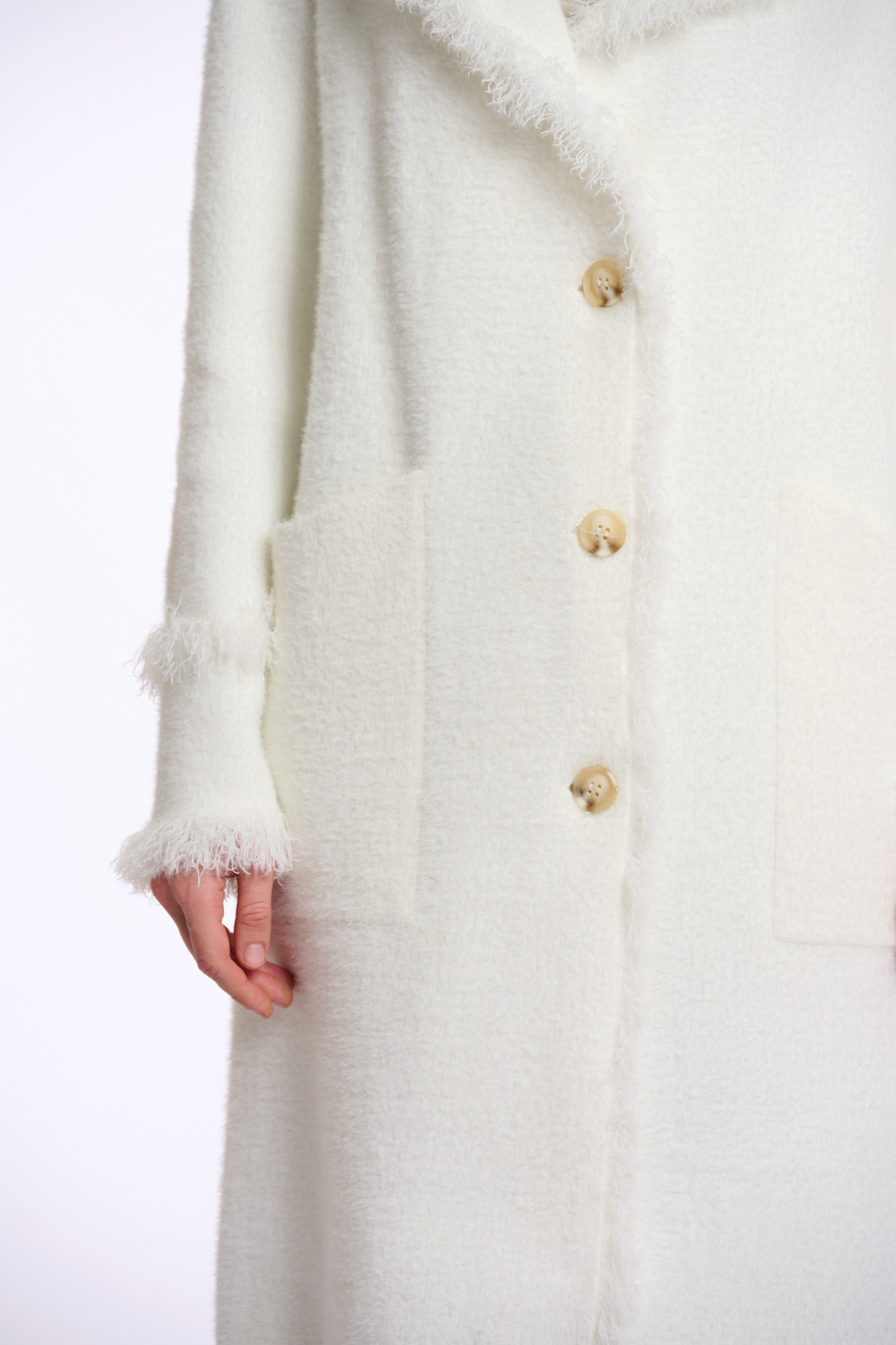 Rino & Pelle Longstrickjacke CATENA mit Fransendetails und Knöpfen