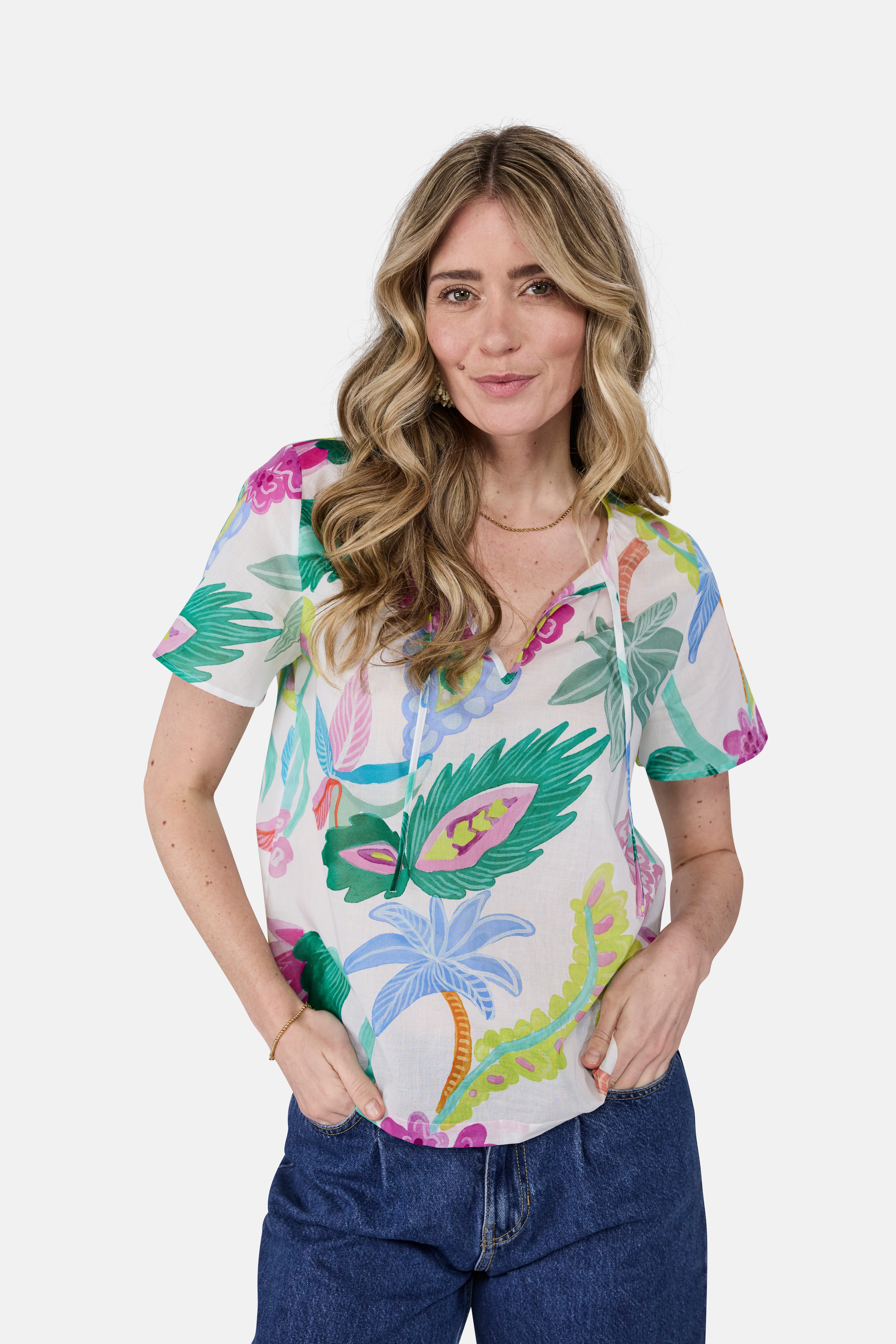 Lieblingsstück Schlupfbluse mit Tropicalprint günstig online kaufen