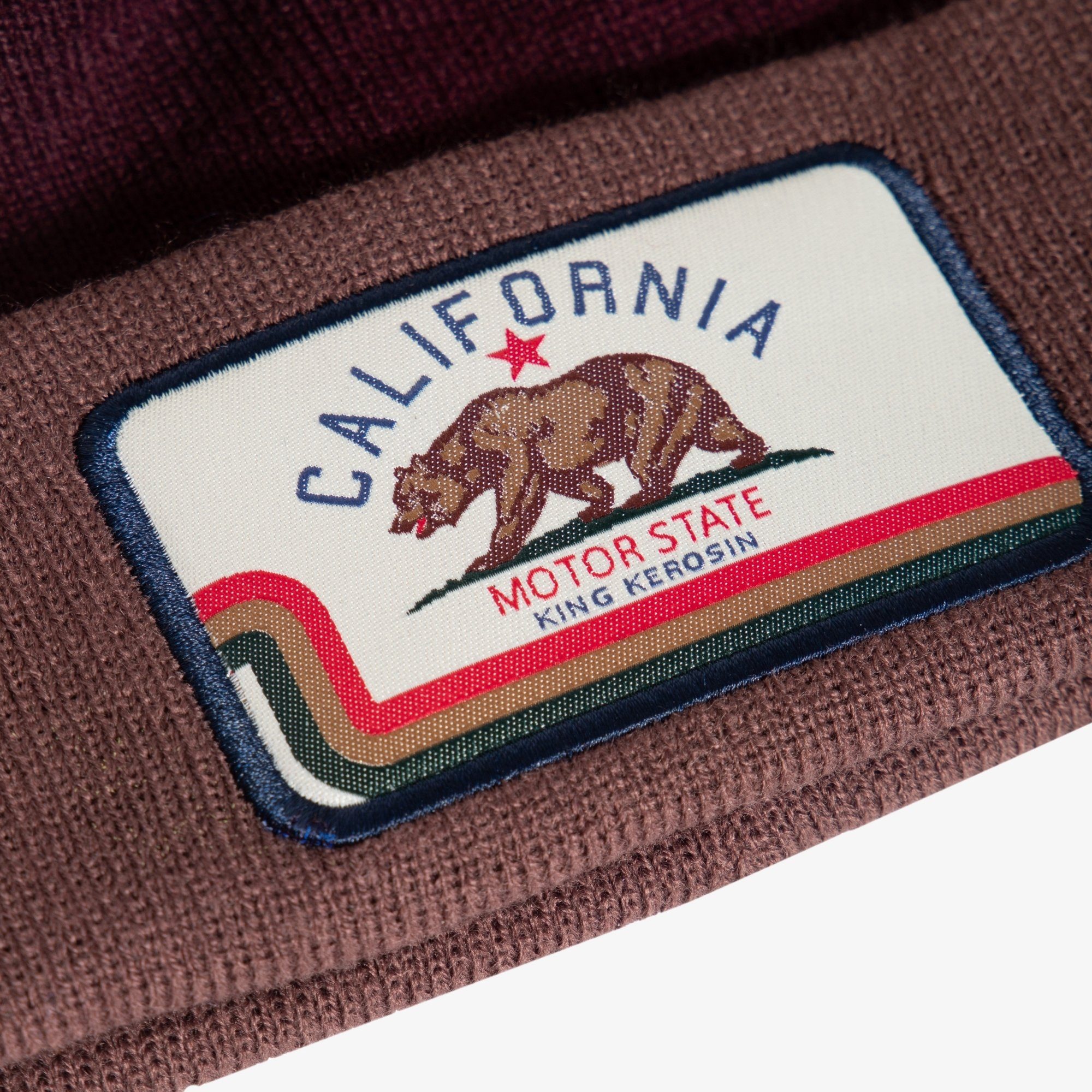 State Frontpatch California Strickmütze Motor KingKerosin mit