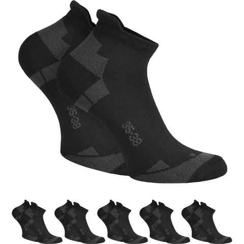 normani Sneakersocken 6 Paar Coolmax Sneakersocken mit Komfortferse (6er-Set, 6 Paar) klimaregulierende Coolmaxfaser