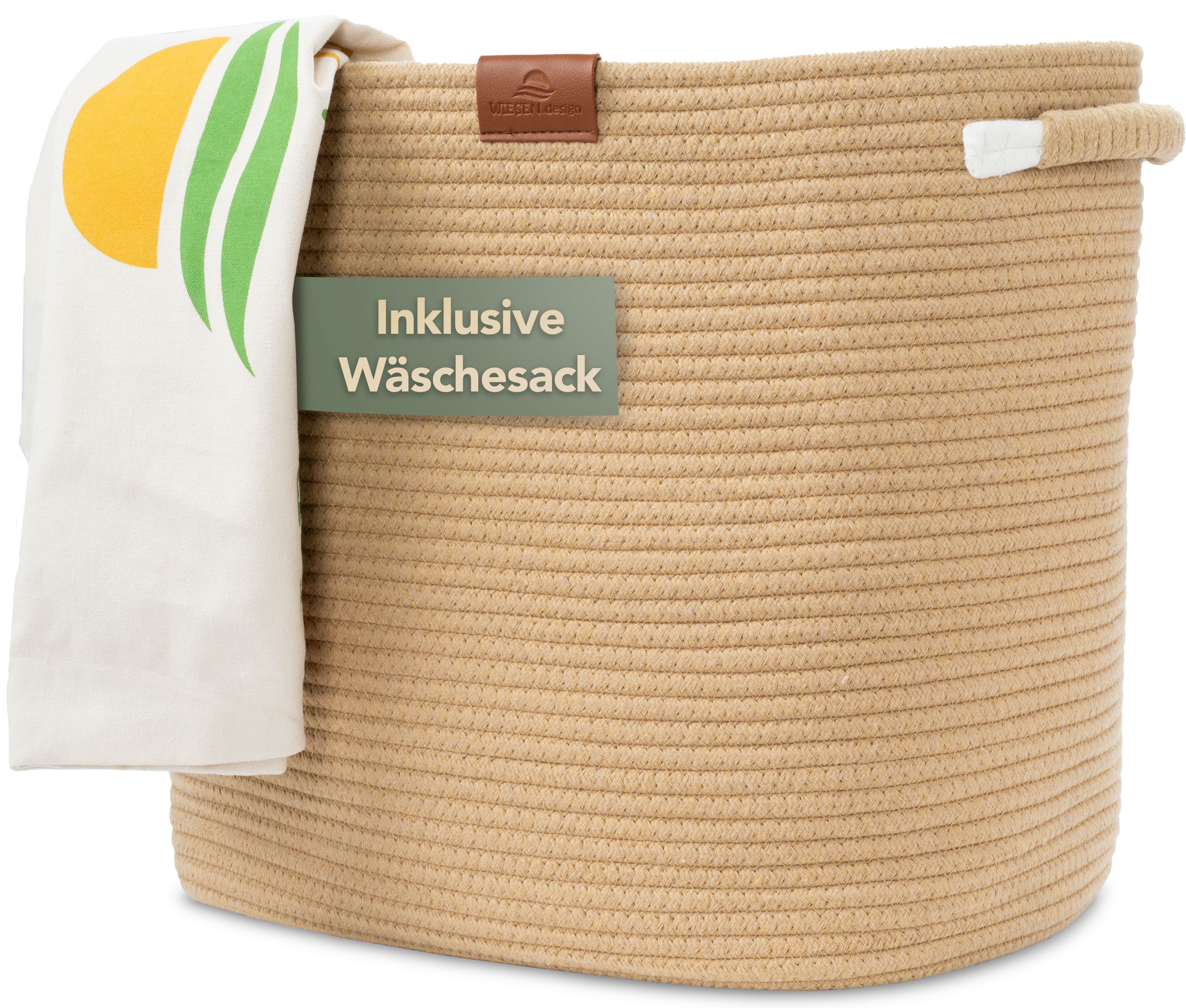 WIESEN.design Aufbewahrungskorb MATTEO 42x30xH38 cm 48 L, Wäschekorb gefloc günstig online kaufen