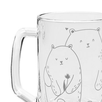 Mr. & Mrs. Panda Bierkrug Bären Liebe - Transparent - Geschenk, Verliebt, Bierkrug Glas, Bier K, Premium Glas, Spezial Botschaft