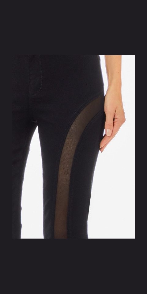 Liu Jo Stoffhose - Hose - Damenhose - transparente Einsätze - skinny fit - PANTS