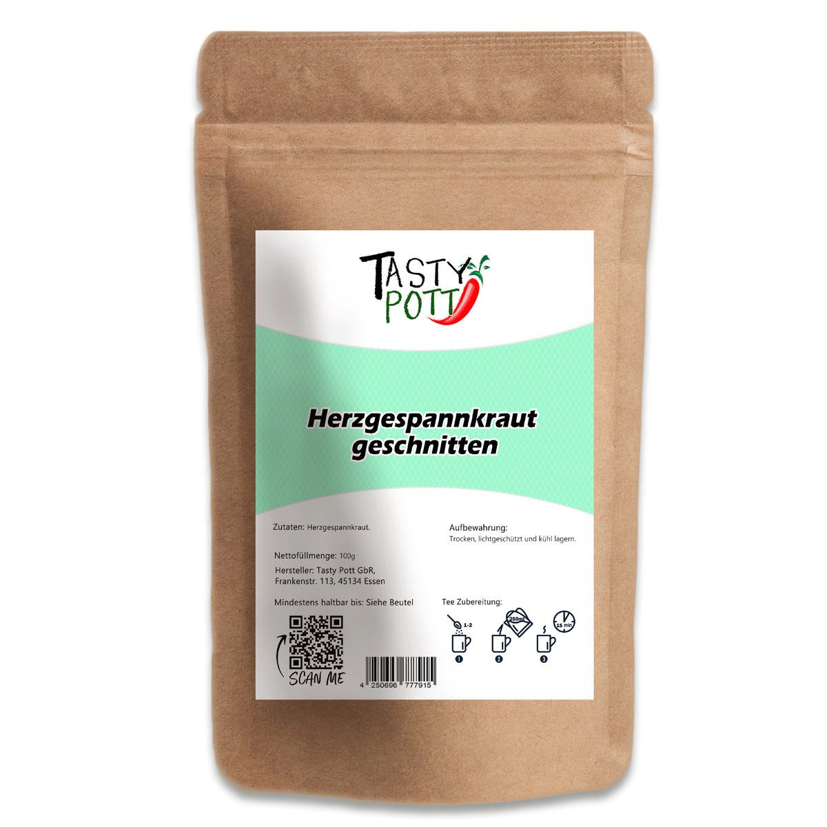 Tasty Tee Tasty Pott Herzgespannkraut getrocknet & geschnitt