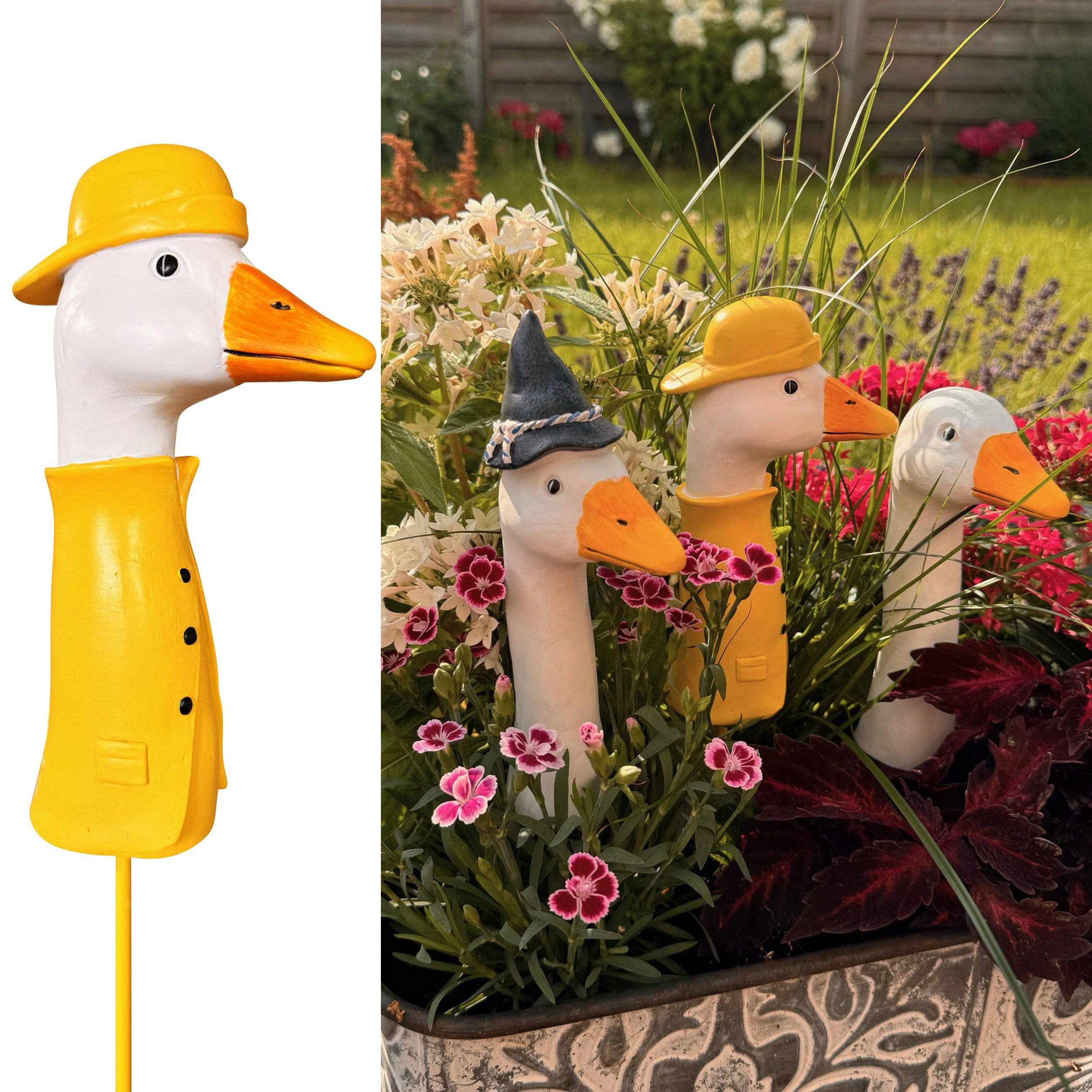 Online-Fuchs Gartenstecker BLUMENSTECKER Gartenfiguren Gänsehals, Gans günstig online kaufen