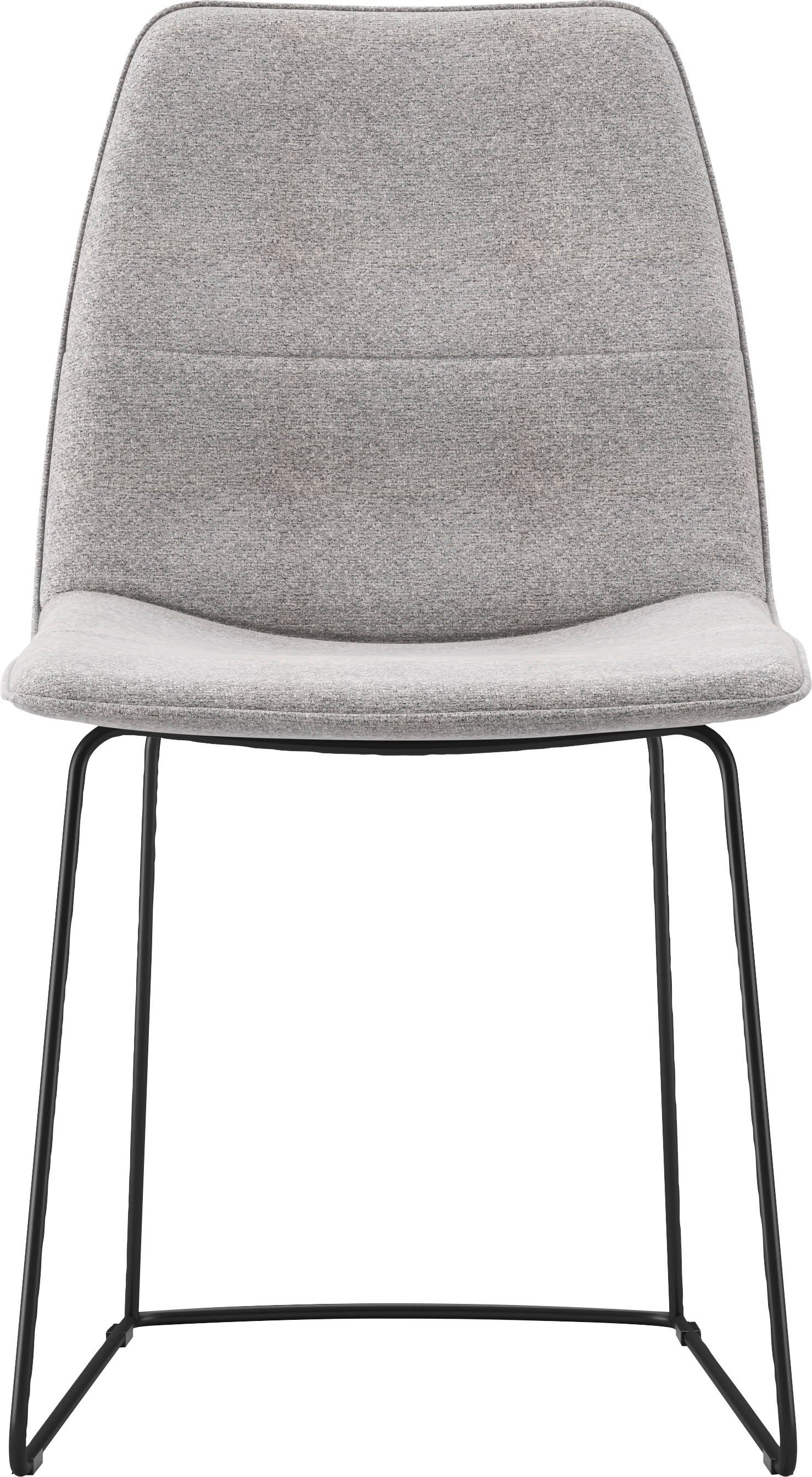 freistil ROLF BENZ Schalenstuhl 117 (2 St), mit schmalem Metallgestell in Schwarz, ohne Armlehne