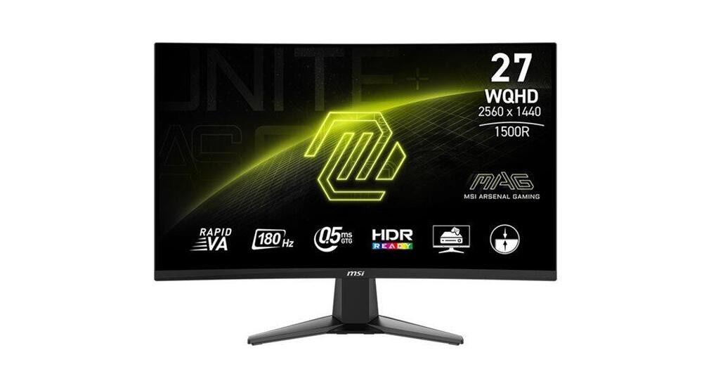 MSI MAG 27CQ6FDE Gaming-LED-Monitor (2560 x 1440, 0,5 ms Reaktionszeit, 180 Hz, VA Panel)