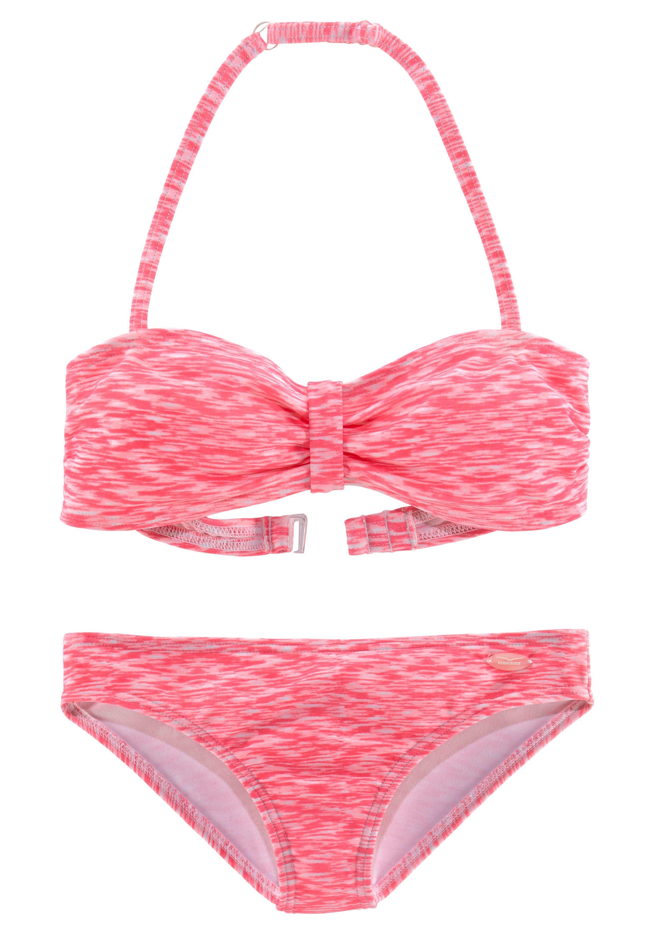 Venice Beach Bandeau-Bikini in Melange-Optik hummer-weiß