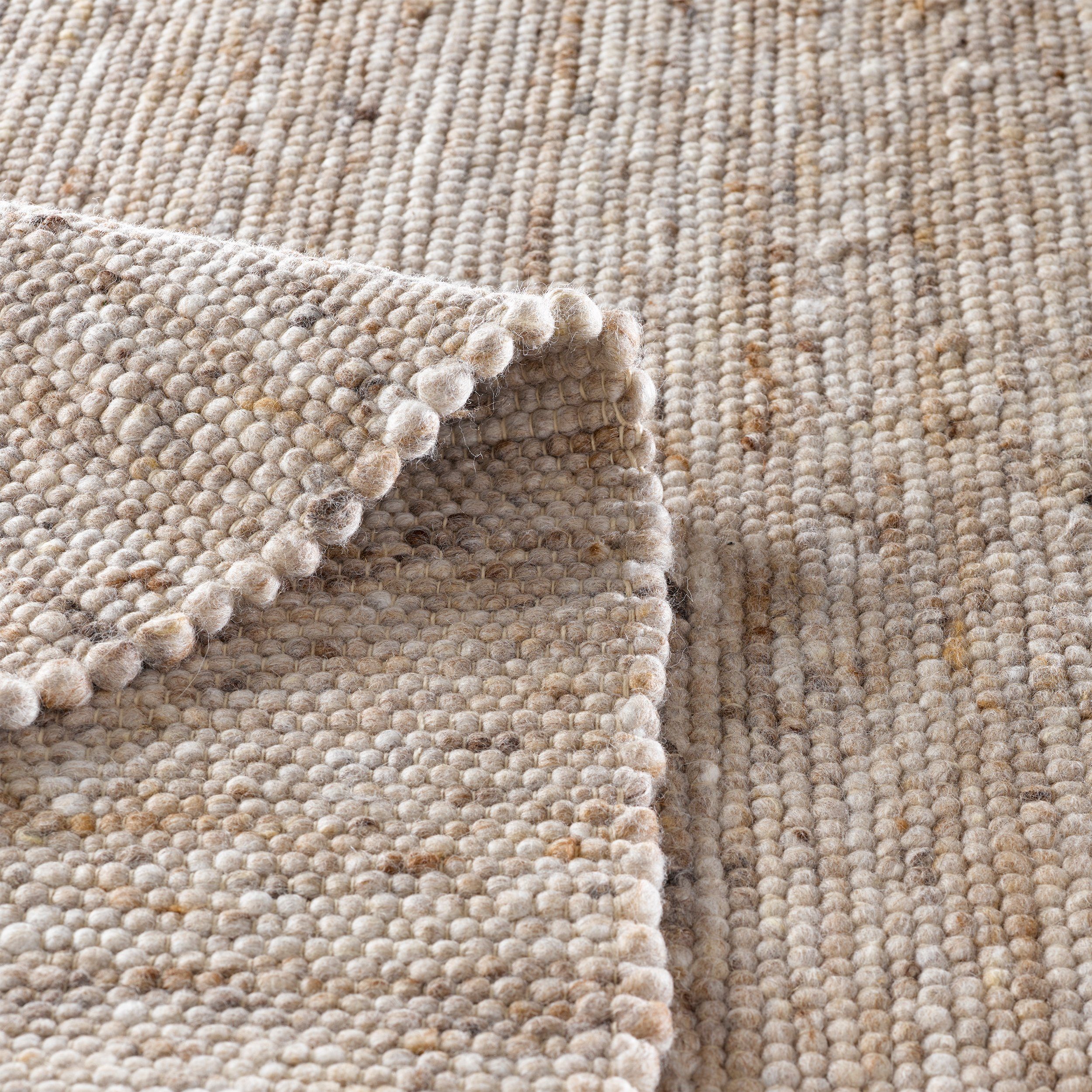 TaCa Home Wollteppich Gewalkter Handweb Woll-Teppich, günstig online kaufen
