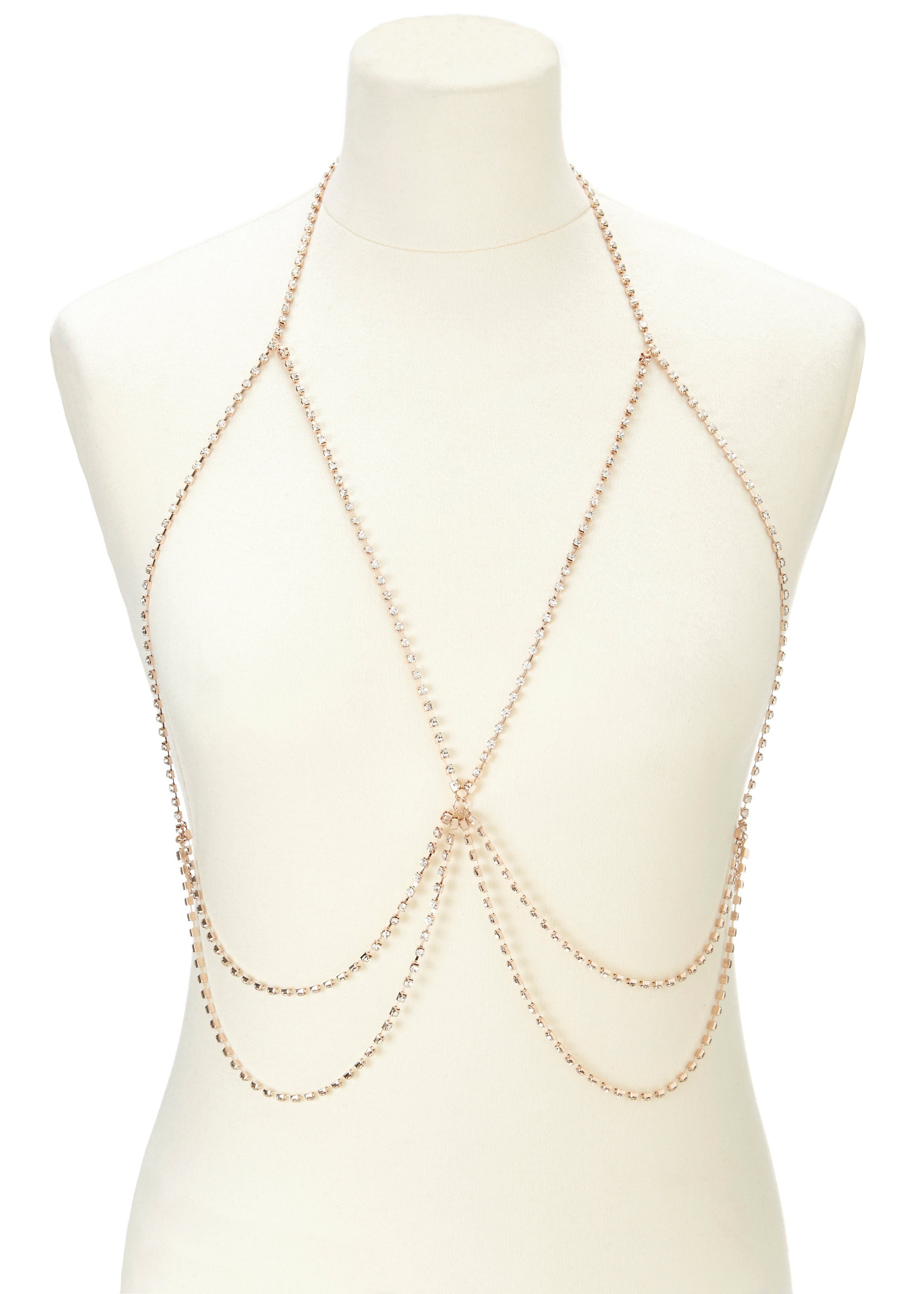 LASCANA Lange Kette, mit Strass, Körperkette, Kettengürtel, Bikinikette, Ha günstig online kaufen