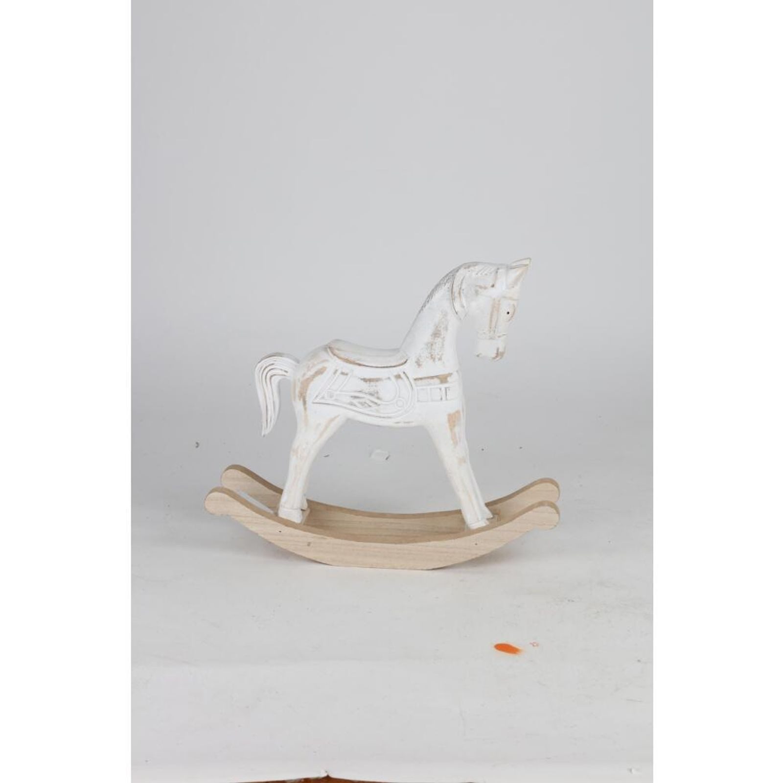 BURI Dekofigur Holz Schaukelpferd Deko Weihnachtsgeschenk Goldschimmer Kind günstig online kaufen