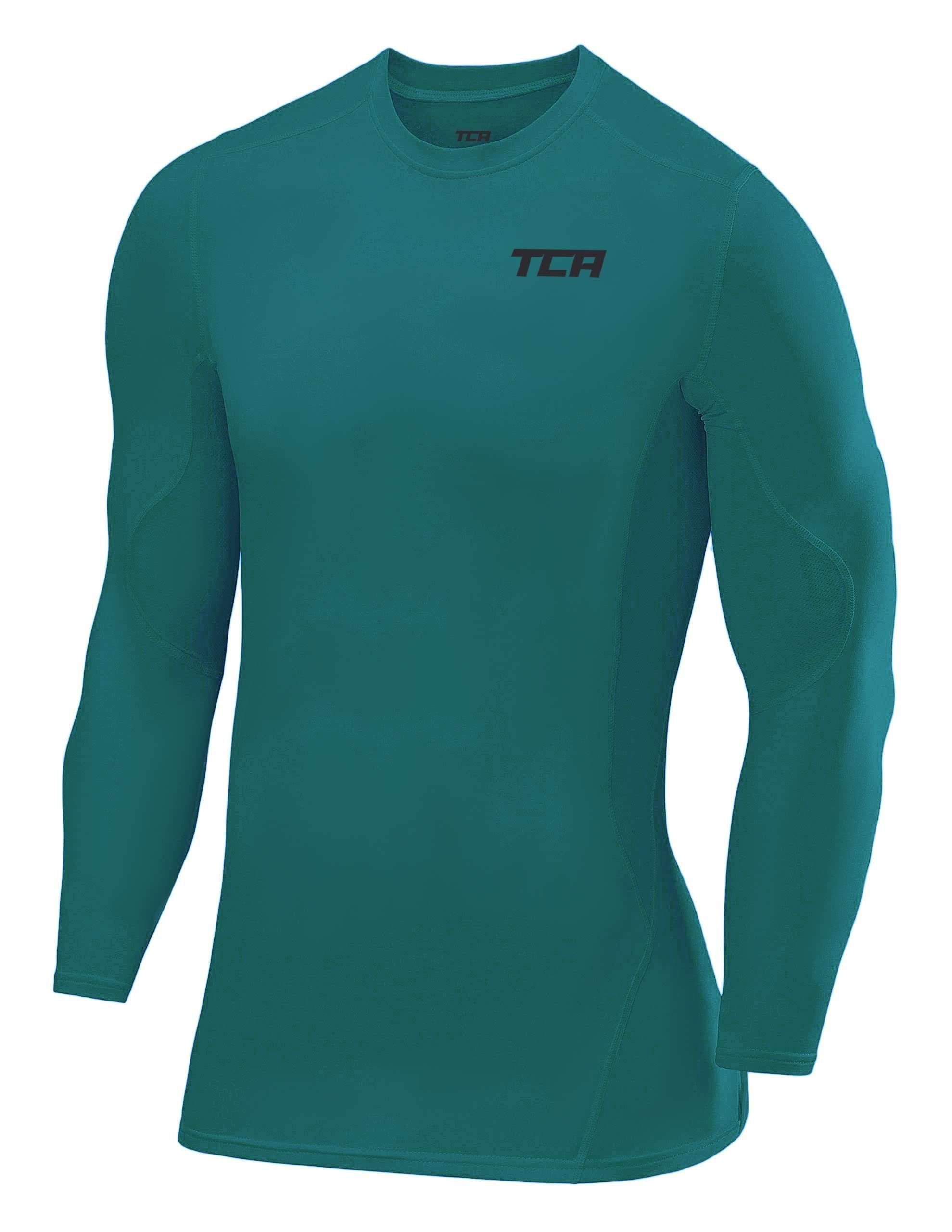 TCA Langarmshirt TCA SuperThermal Kompressionsshirt für Grün und Jungen Herren 