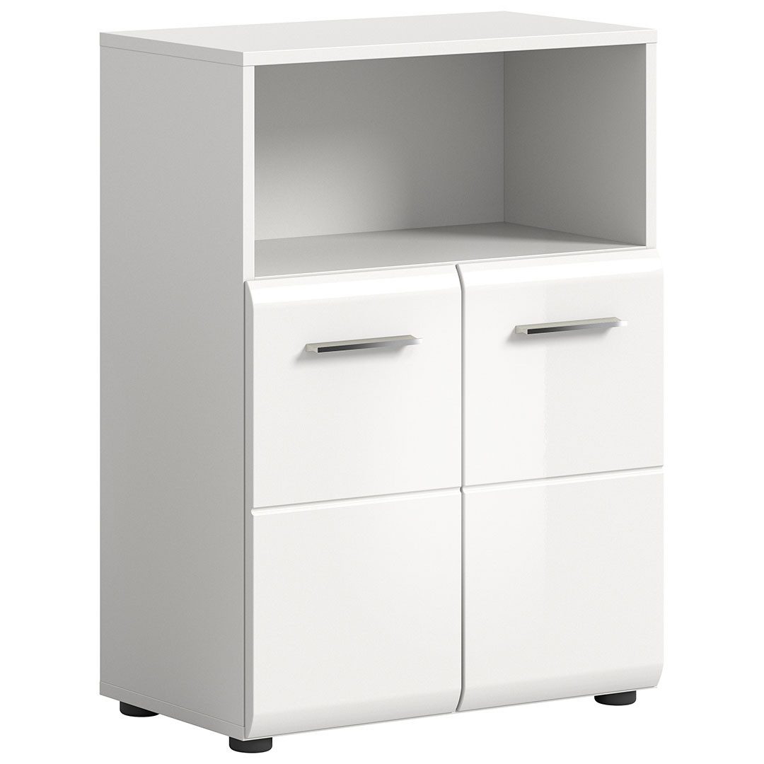 xonox.home Badezimmerspiegelschrank Ice Badschrank 2 Türen 1 Fach weiß Hochglanz.