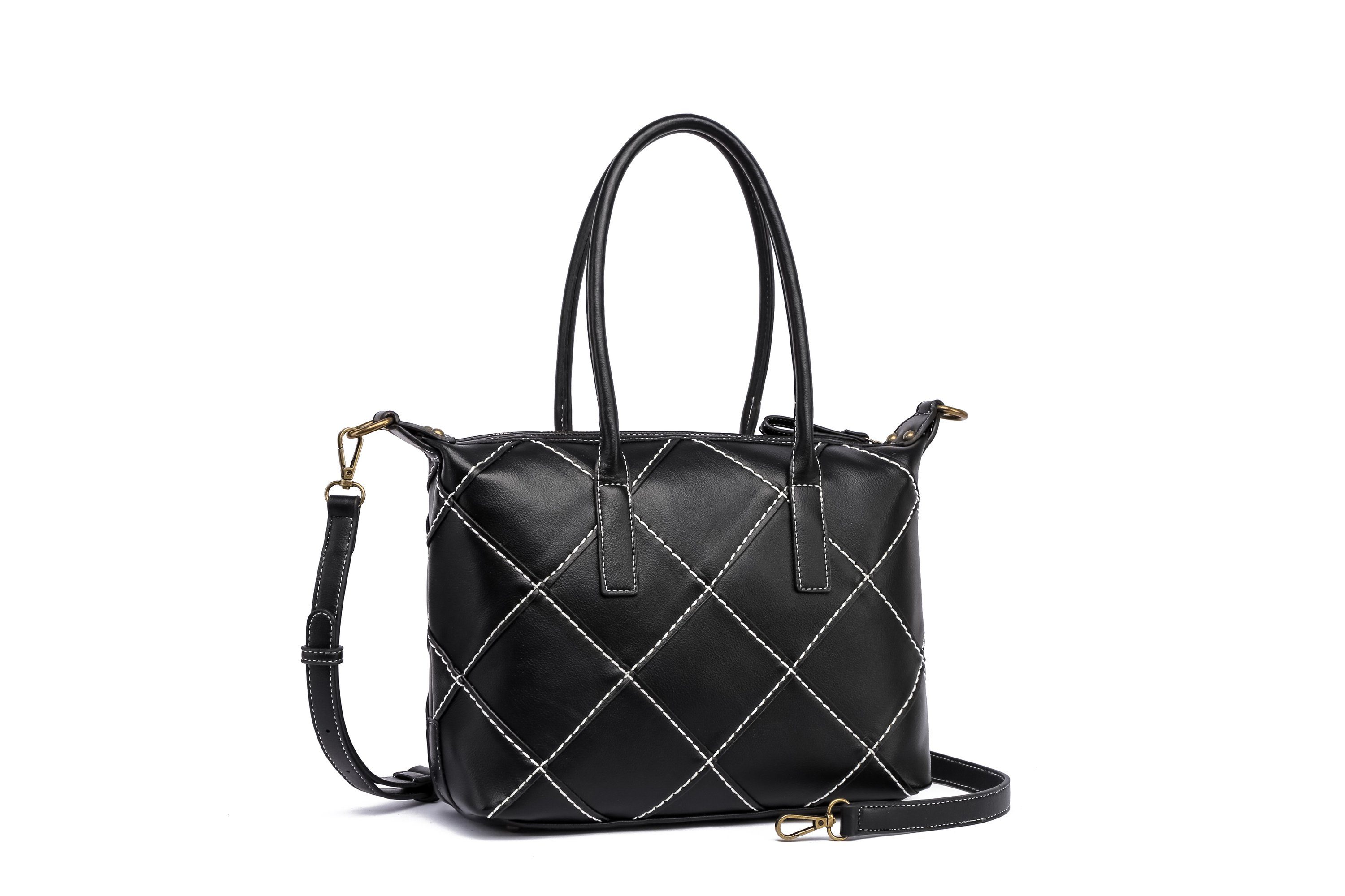 COLLEZIONE ALESSANDRO Schultertasche Patches, handwerklich gefertigt mit Kontrastnaht