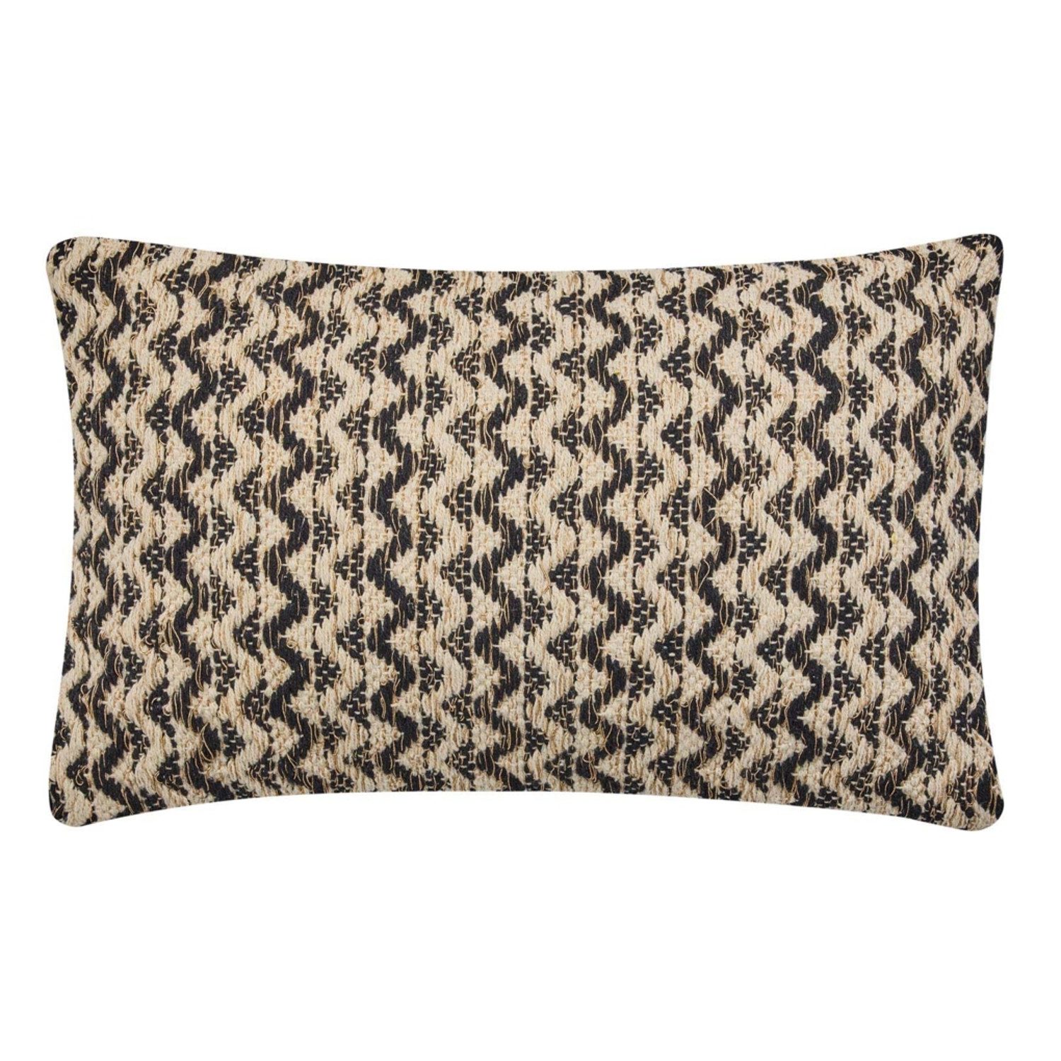 Macosa Home Dekokissen Kissen Beige Schwarz 30 x 50 cm od. 40 x 40 cm, inkl. Füllung Sofakissen modern Dekokissen Zierkissen