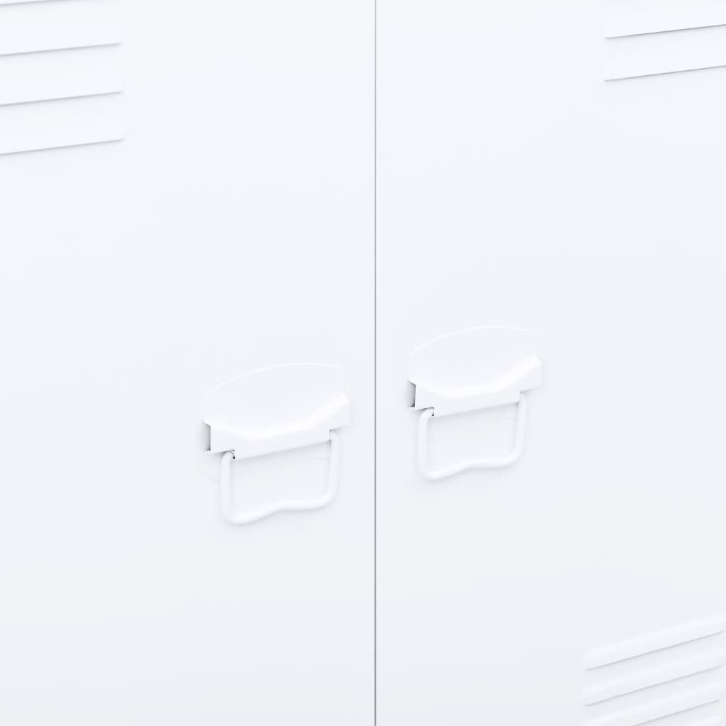 in 2 Türen 40x90x100 Weiß Metall und Spind aus Fächern mit (LxBxH: cm) möbelando 3010959 3