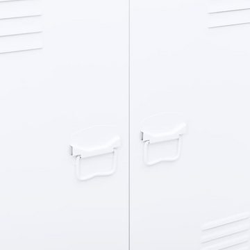 möbelando Spind 3010959 (LxBxH: 40x90x100 cm) aus Metall in Weiß mit 2 Türen und 3 Fächern