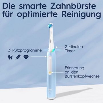 Oral-B Elektrische Zahnbürste iO Series 3 Ice Blue, Aufsteckbürsten: 1 St., 3 Smart Modi, Intelligente Andruckkontrolle, iO Ultimative Technologie
