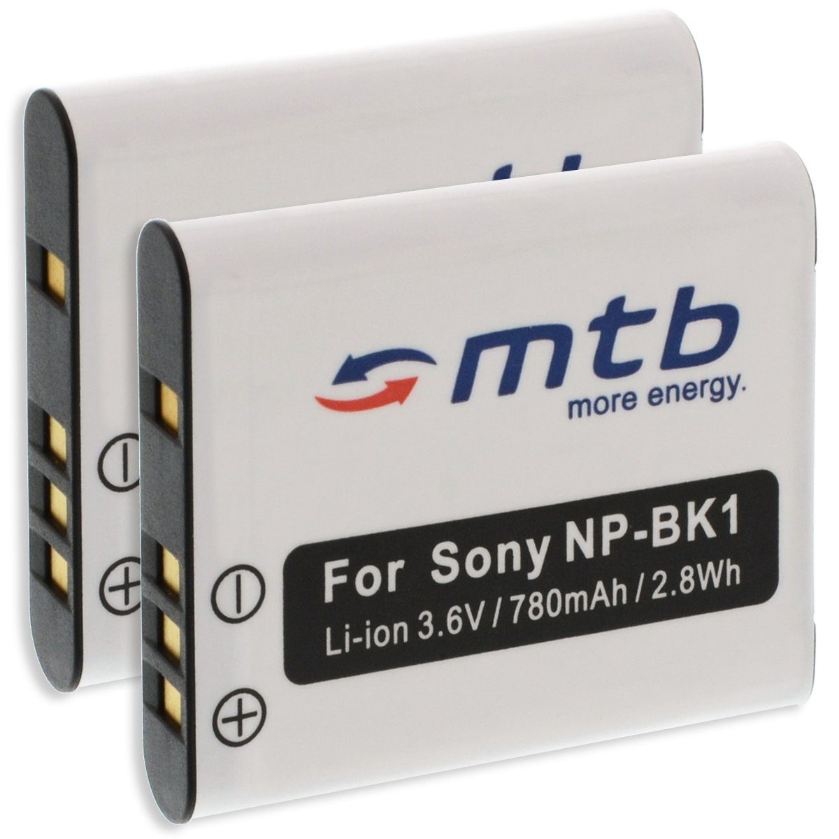 mtb more energy [BAT-361 - Li-Ion] Kamera-Akku kompatibel mit Akku-Typ NP-BK1 780 mAh (3,6 V), passend für: Sony Cyber-shot DSC-S750, S780, S950, S980, W180, W190, W370…