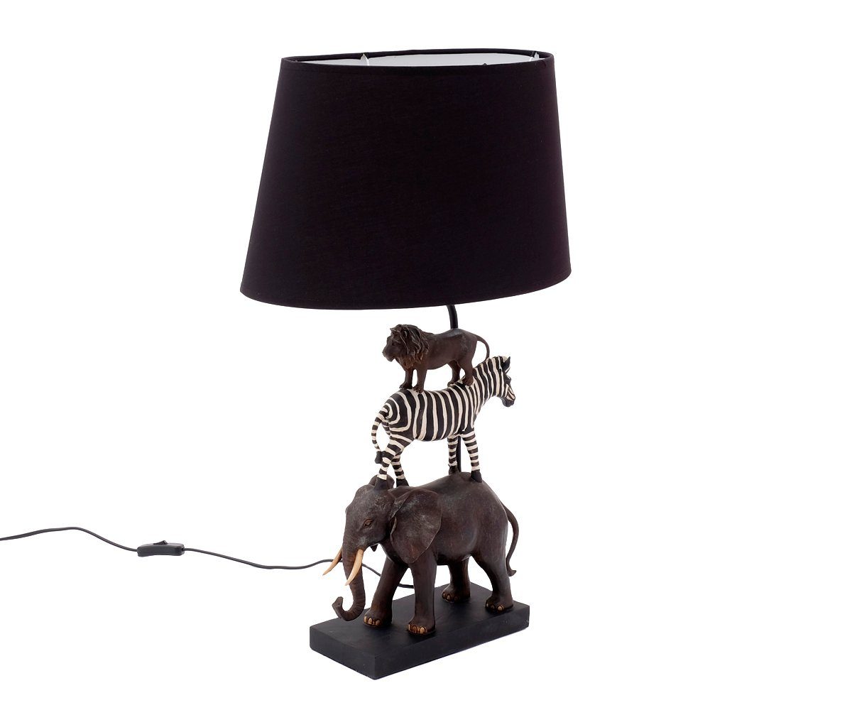 Brillibrum Nachttischlampe Tischleuchte Safari aus Polyresin gefertigt  Kinderzimmerlampe Nachttischlampe Afrika Style E27 max 40Watt Tischlampe  Tiere 70cm Höhe