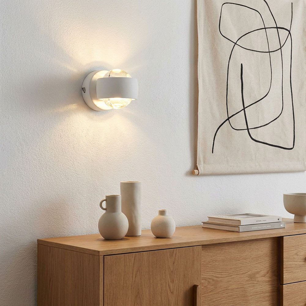 GLOBO LIGHTING LED Wandleuchte, LED-Leuchtmittel fest verbaut, Warmweiß, LED Wand Leuchte Up Down Wohnzimmer Kugel Strahler Glas klar