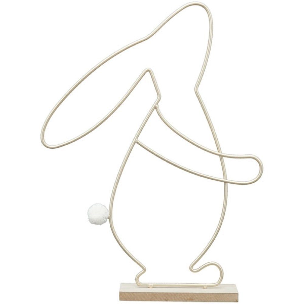 Exner GmbH Garten- & Wohnaccessoires Osterhase Oster Hase Gestell Gold Modern Schmal 38 cm, Groß