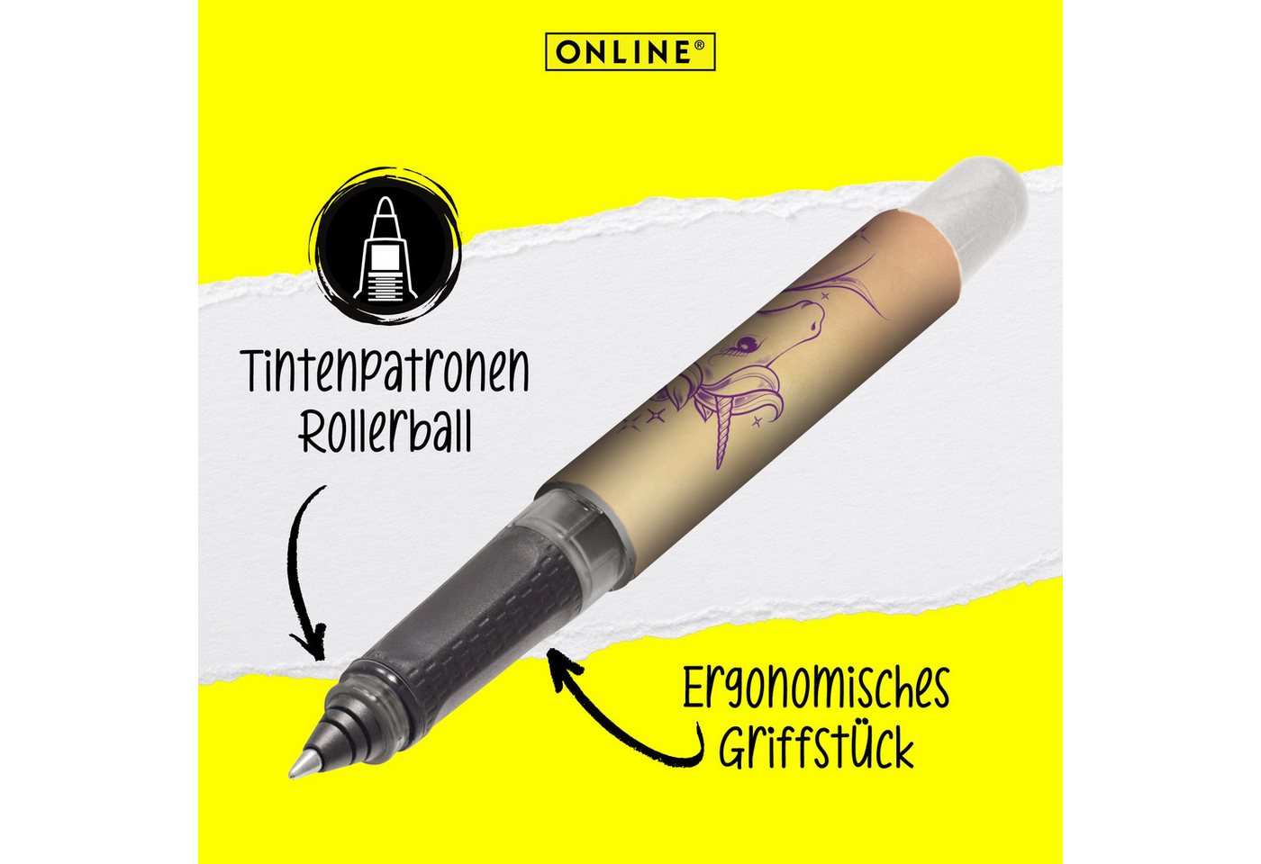 Thumbnail - Online Pen Tintenroller College Tintenpatronen-Rollerball, ergonomisch, ideal für die Schule, hergestellt in Deutschland