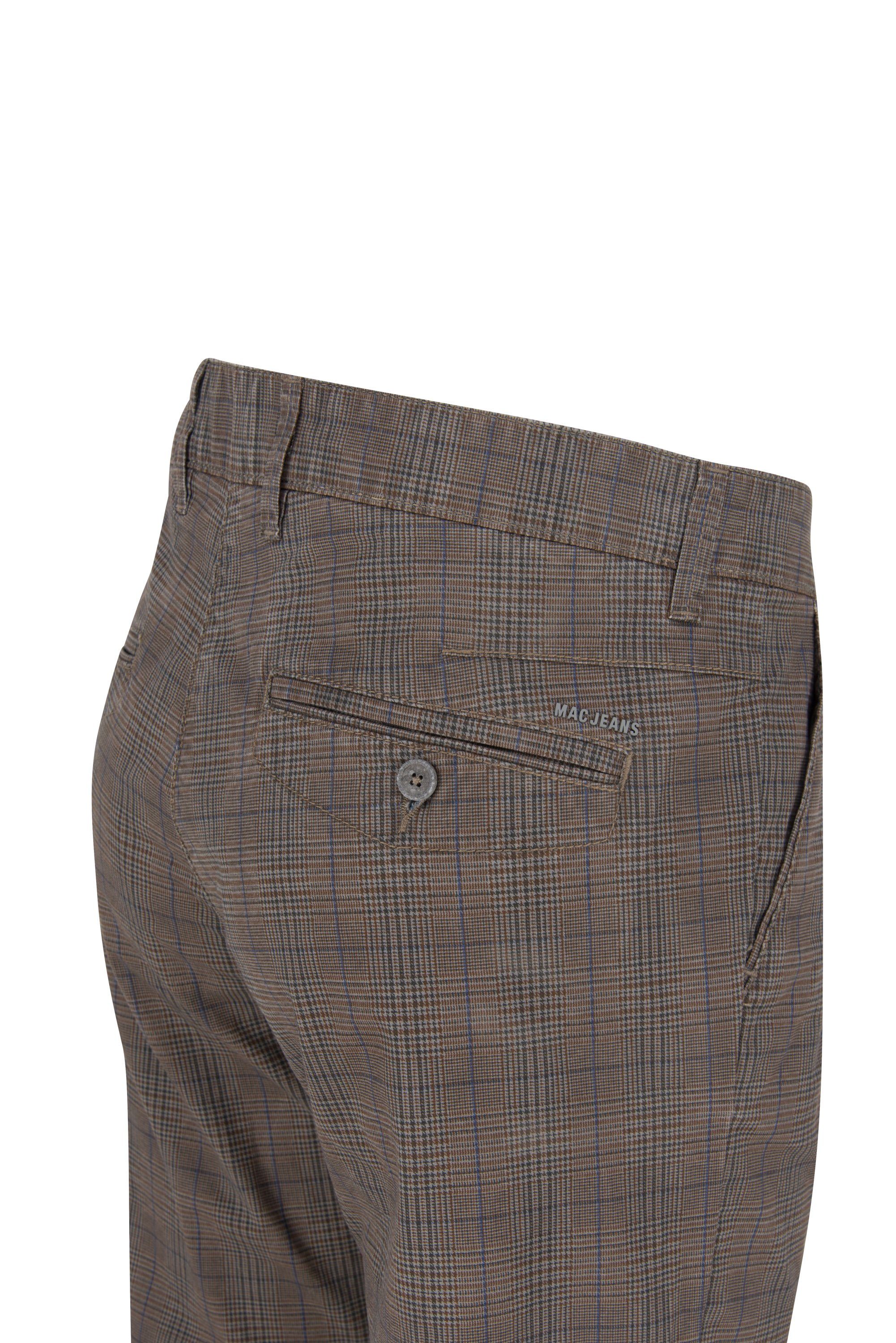 MAC 5-Pocket-Jeans MAC LENNOX PRINTED GABARDINE fawn brown check 6365-00-0670L 278K