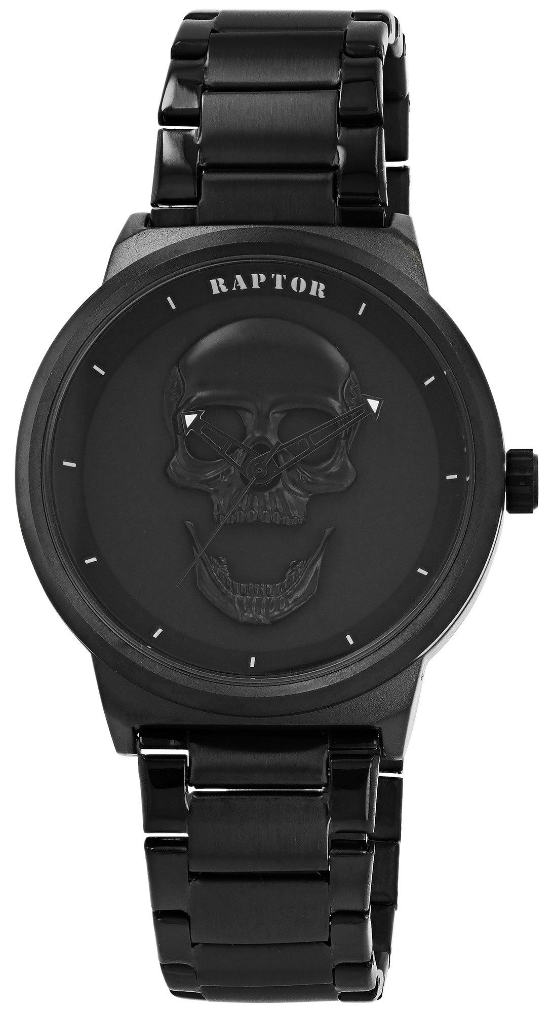 Raptor Quarzuhr Jano Raptor Herrenuhr "Jano" mit Totenkopf Edelstahlband