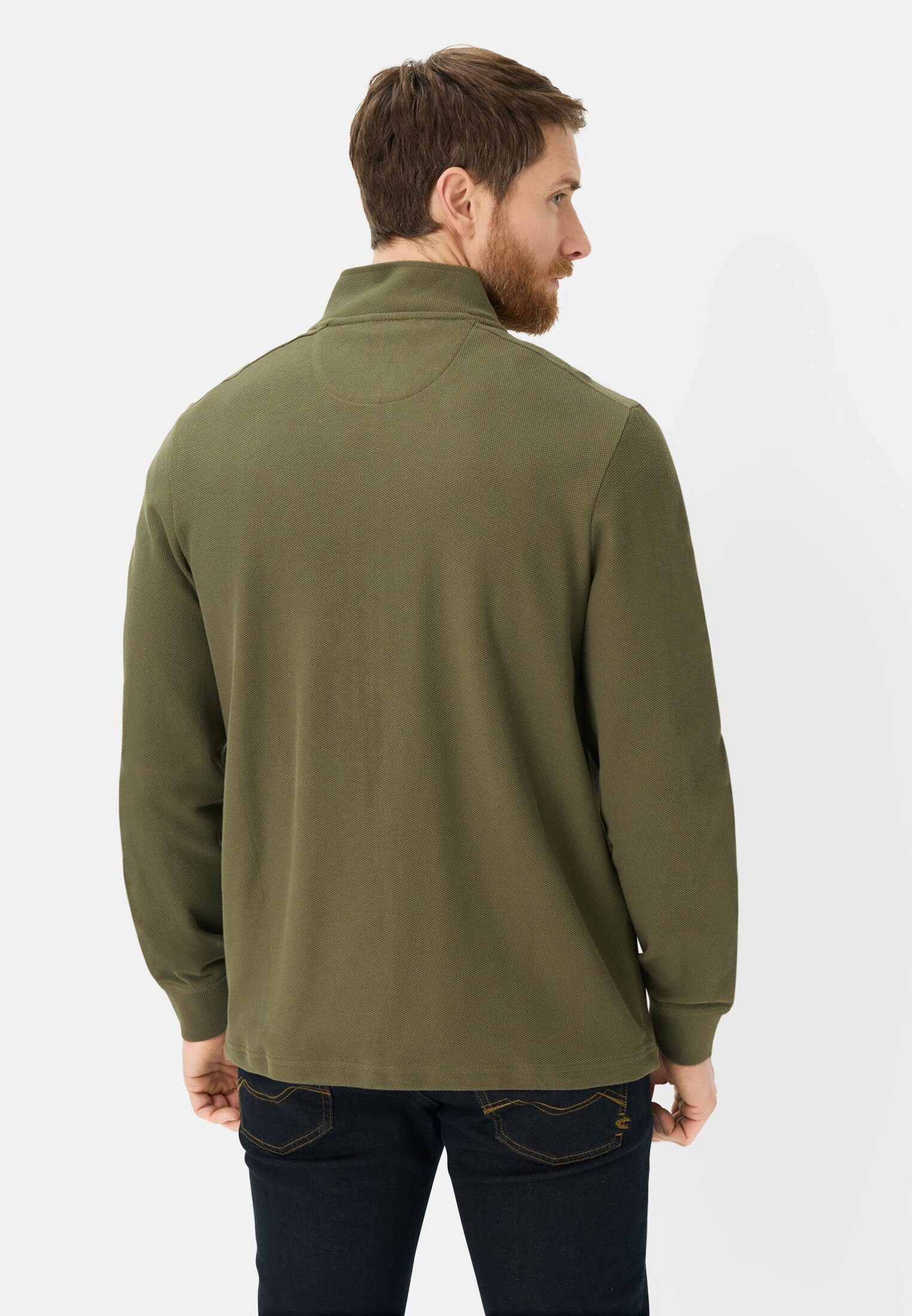 camel active Sweatjacke mit verstellbarem Tunnelzug Langarm