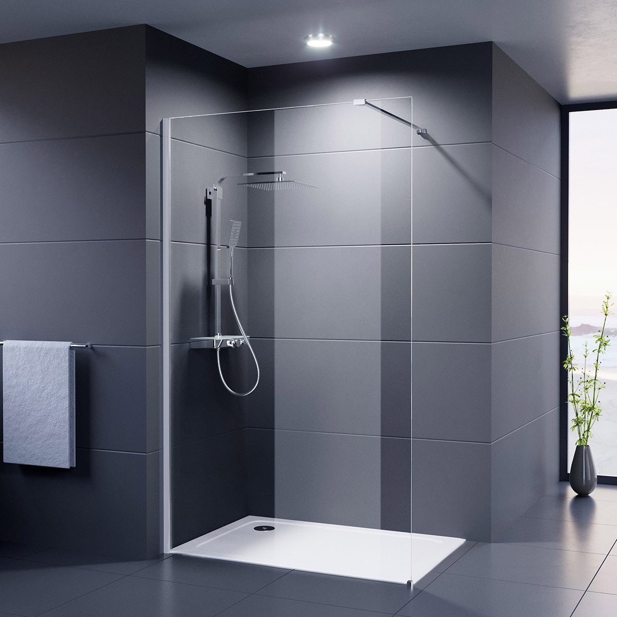 Duschmeister Walk-in-Dusche Walk In Palladium Neo günstig online kaufen