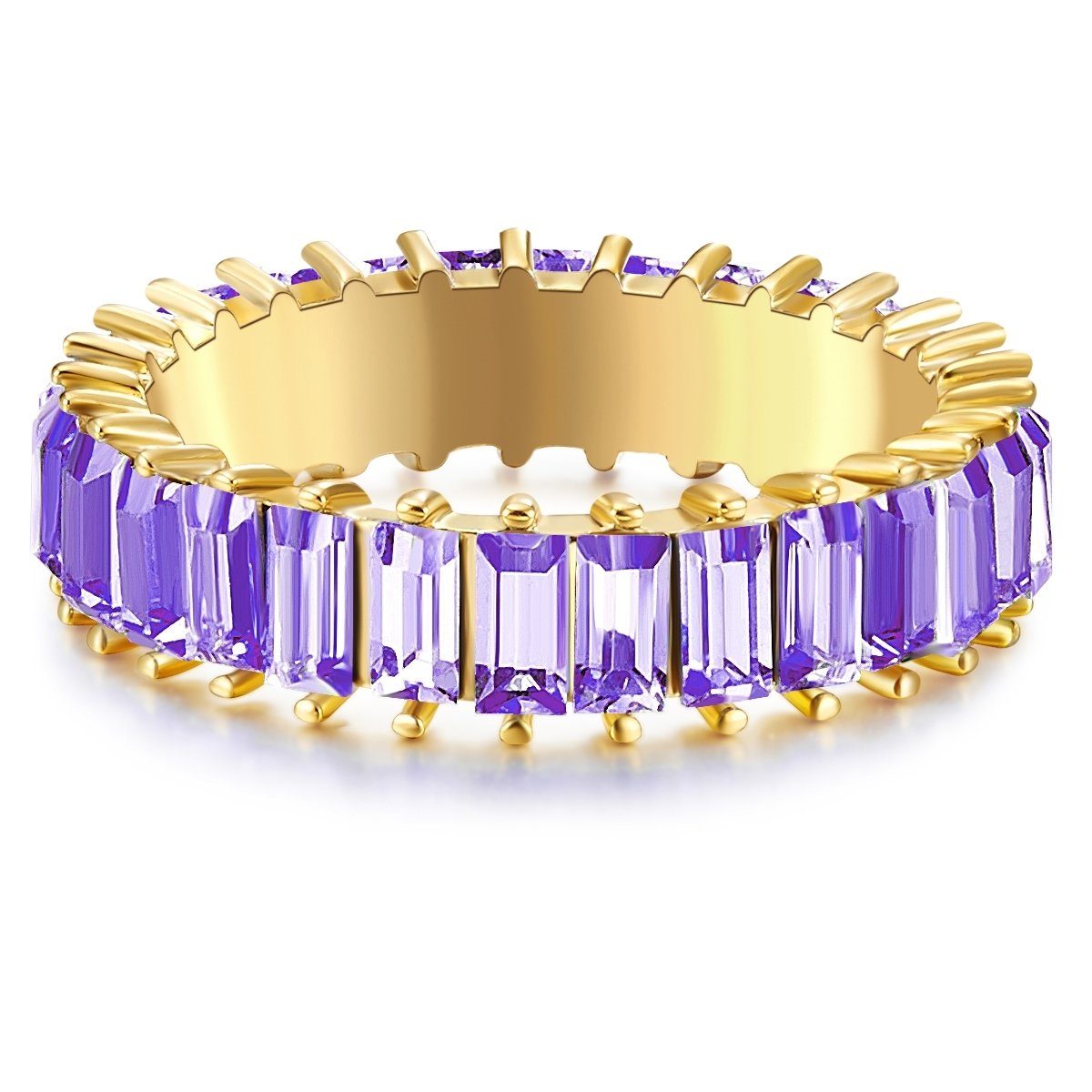 Ring Yokoamii gelbgold, Fingerring violett Kristall gelbgold