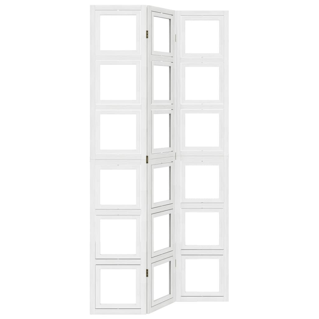 Paravent 40 x 220 cm 3-tlg Raumteiler Paravent Trennwand Spanische Wand Weiß Ma