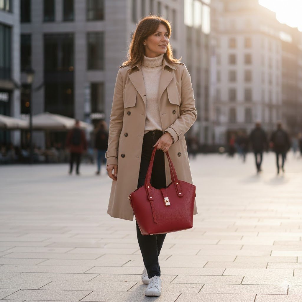 ITALYSHOP24 Schultertasche Made in Italy Damen echt Leder Tasche Shopper Bu günstig online kaufen