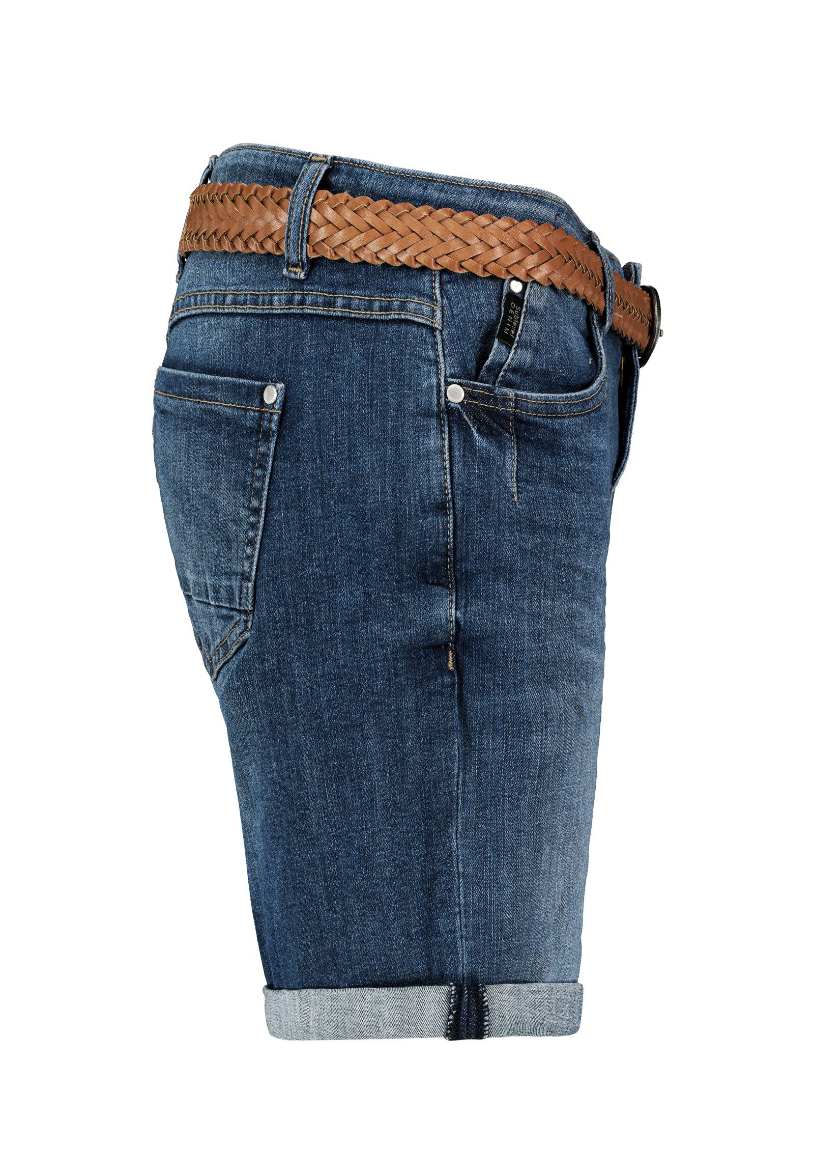 SUBLEVEL Bermudas Damen Jeans Shorts Bermuda Kurze Hose Shorts Short Denim Stretch Denim
