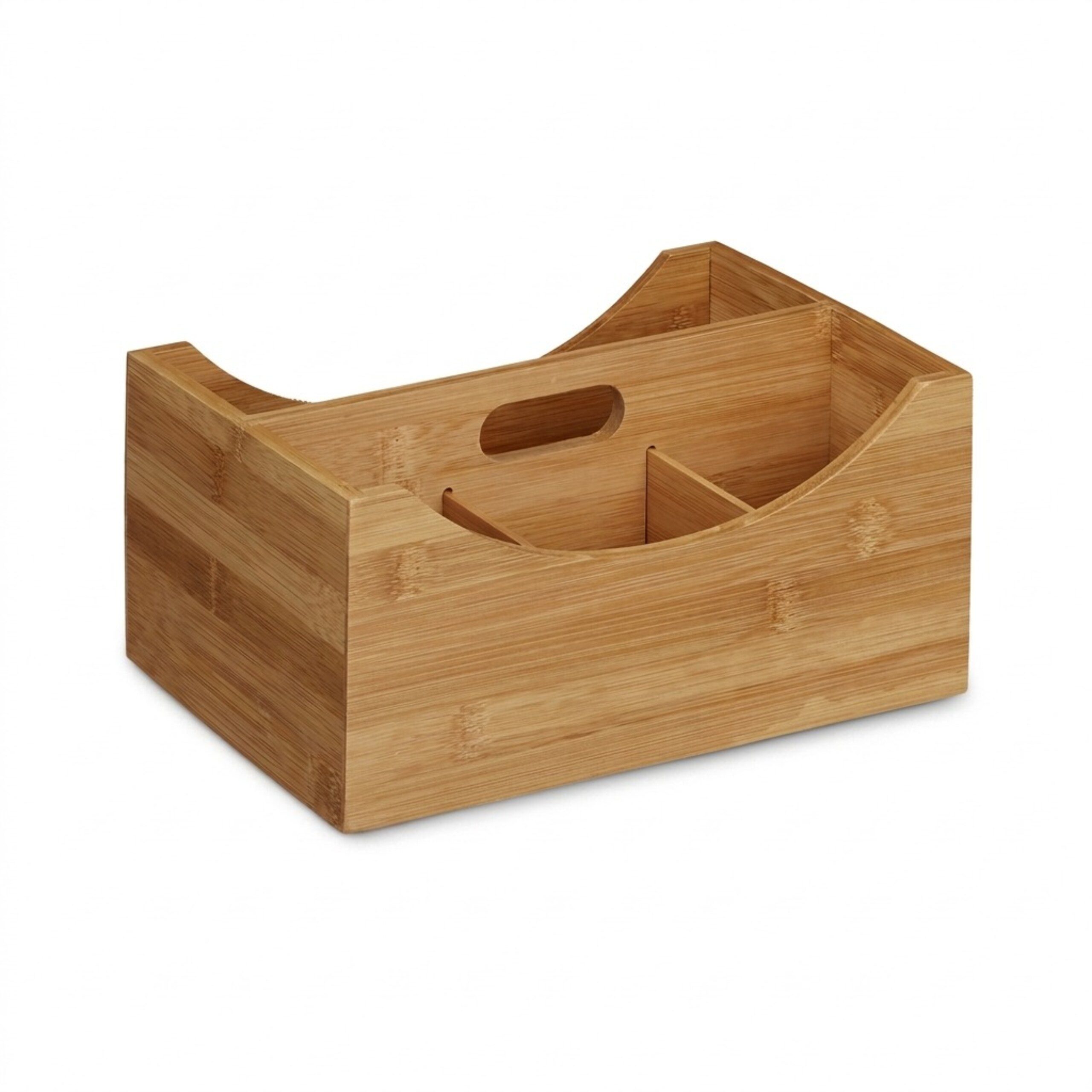 relaxdays Schreibtischaufsatz Schreibtischorganizer Bambus mit Griff, (1-St) – Bild 5 von 5