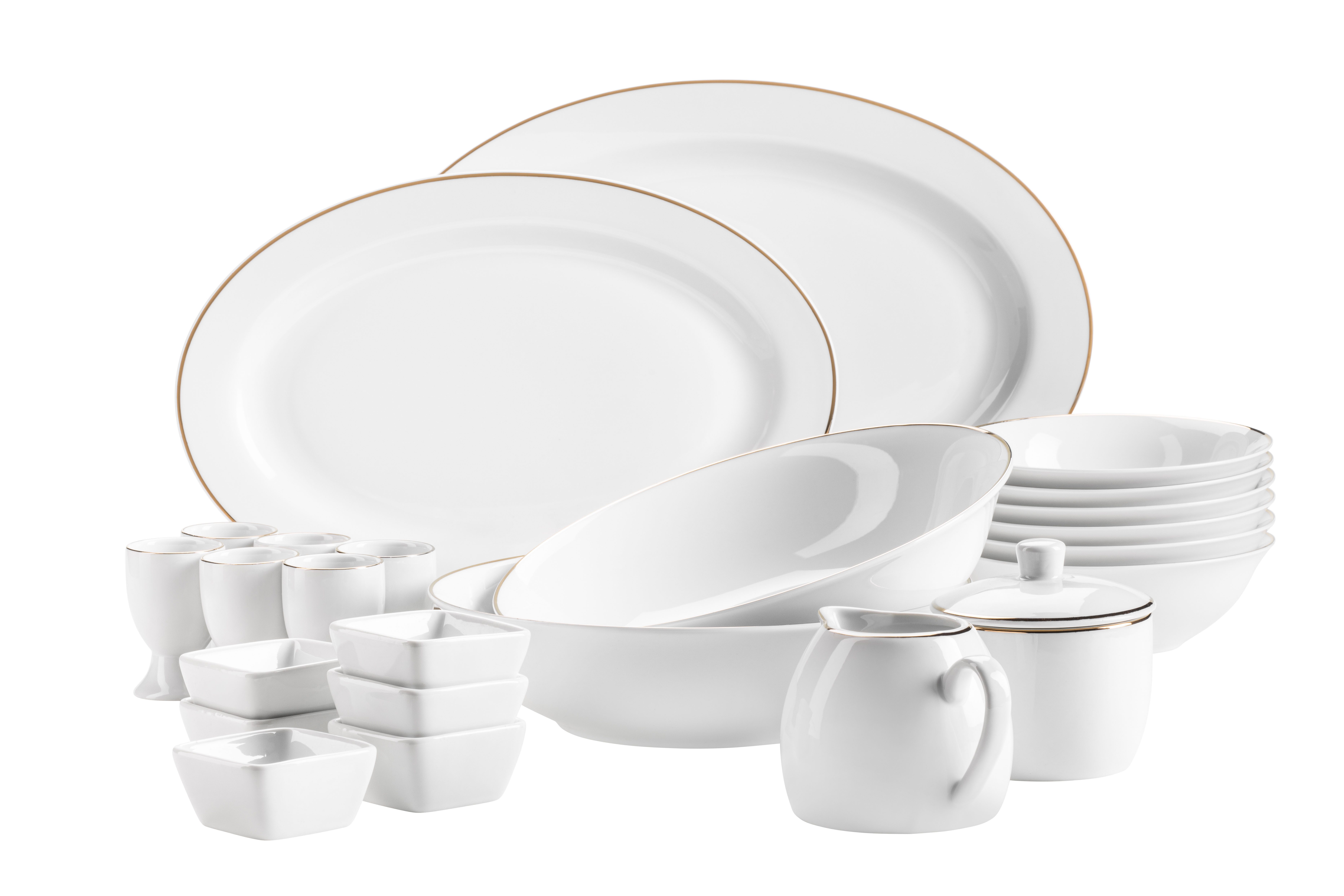 MÄSER Geschirr-Set PROFESSIONAL DINING, Zubehör-Set, Porzellan (24-tlg), 6 Personen, Porzellan
