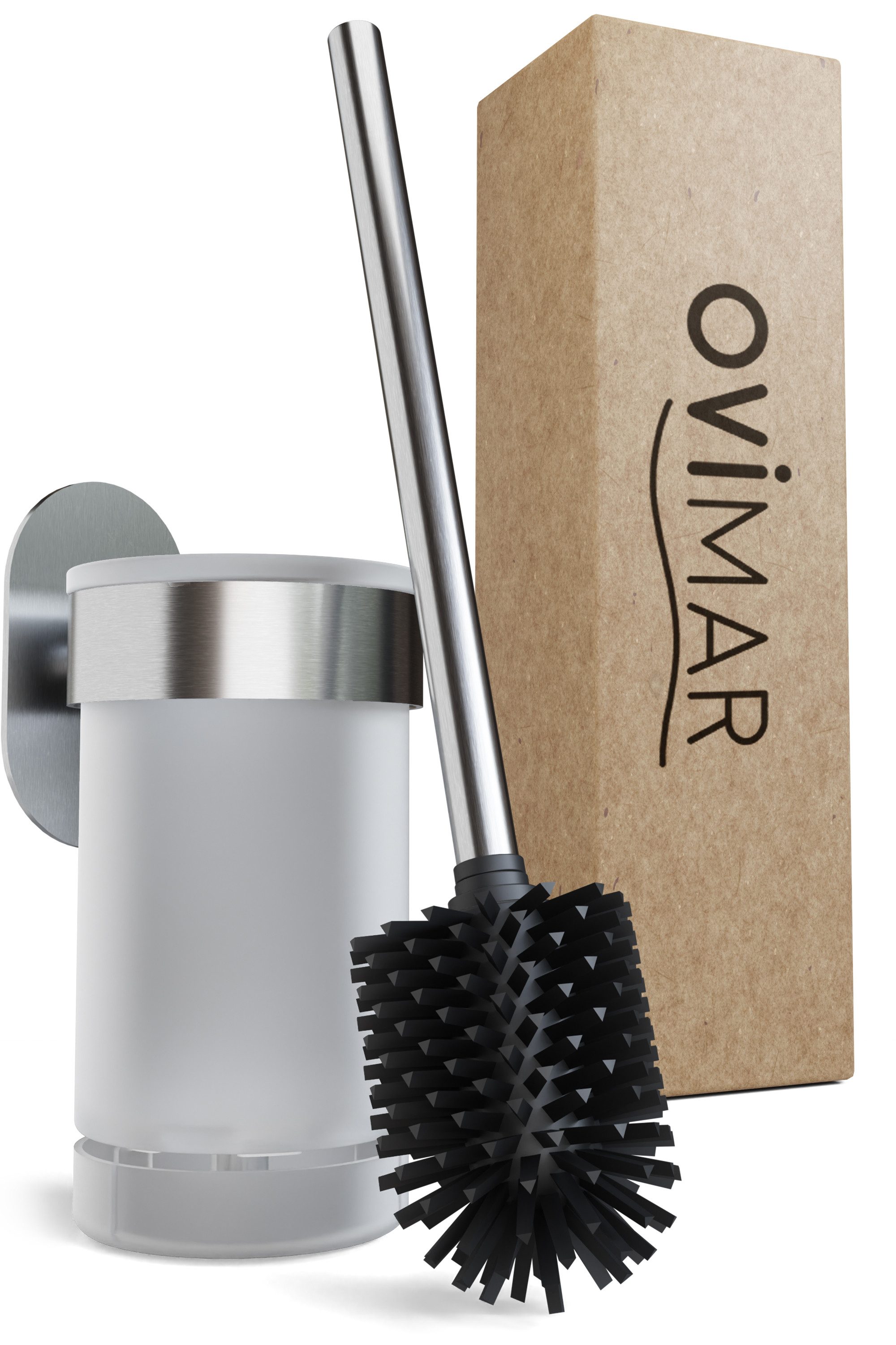 ovimar WC-Reinigungsbürste, (1-tlg), aus Edelstahl in Silber zur Zum Kleben