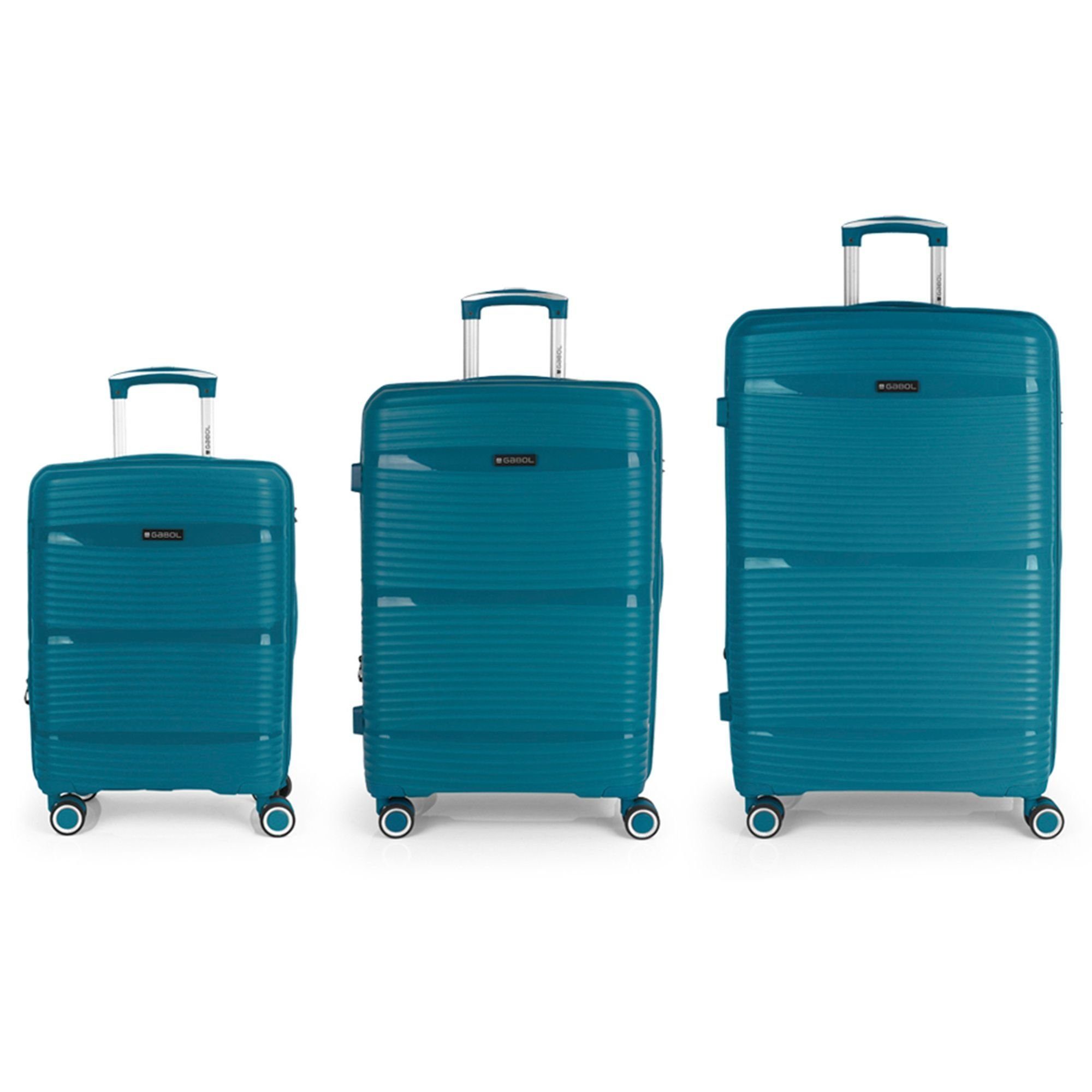 Gabol Trolleyset Akane, 4 Rollen, (3-teilig, 3 tlg), Polypropylen turquesa | Trolley-Sets