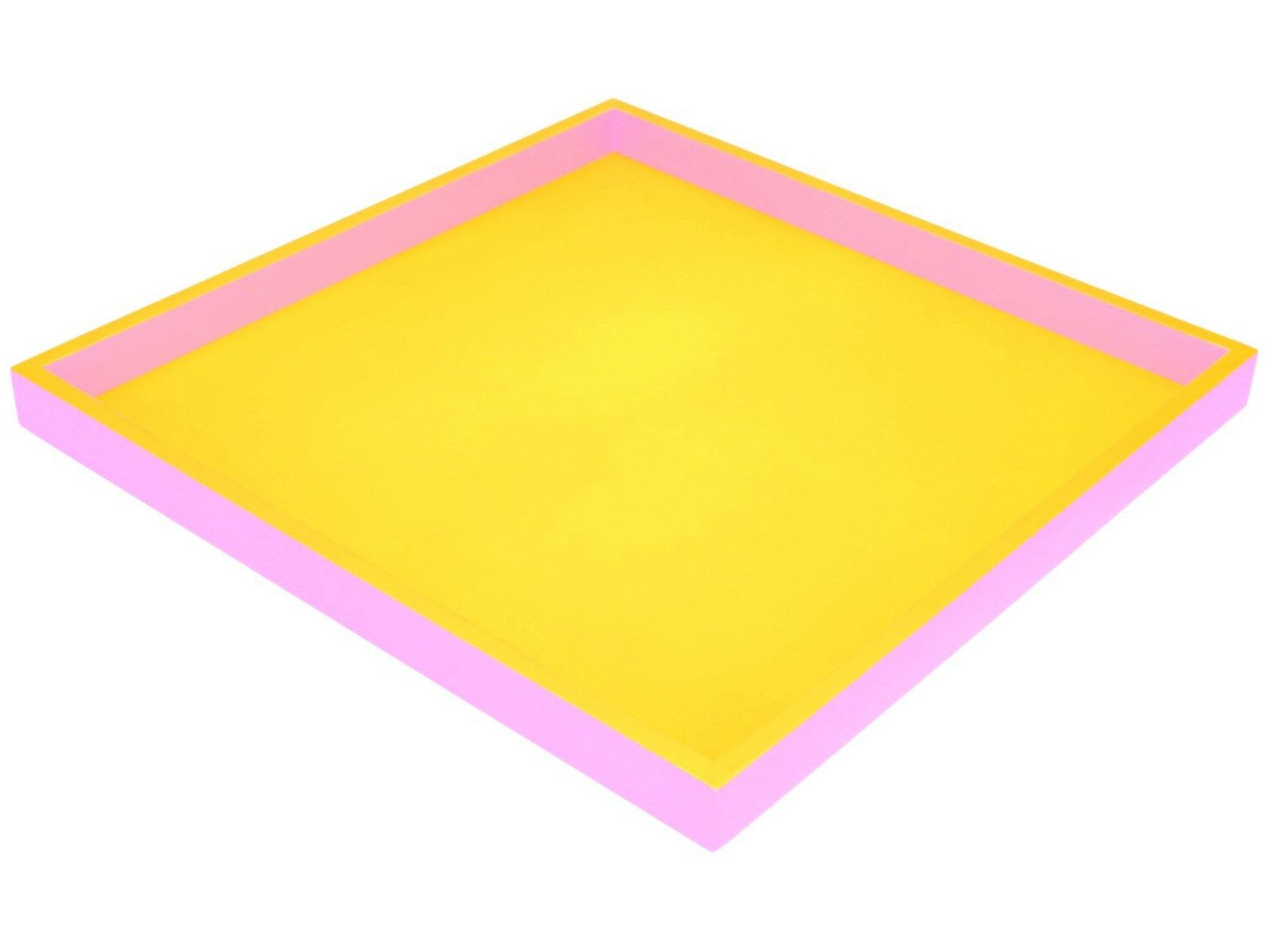 Giftcompany Dekotablett Neo Tablett quadratisch gelb/rosa günstig online kaufen